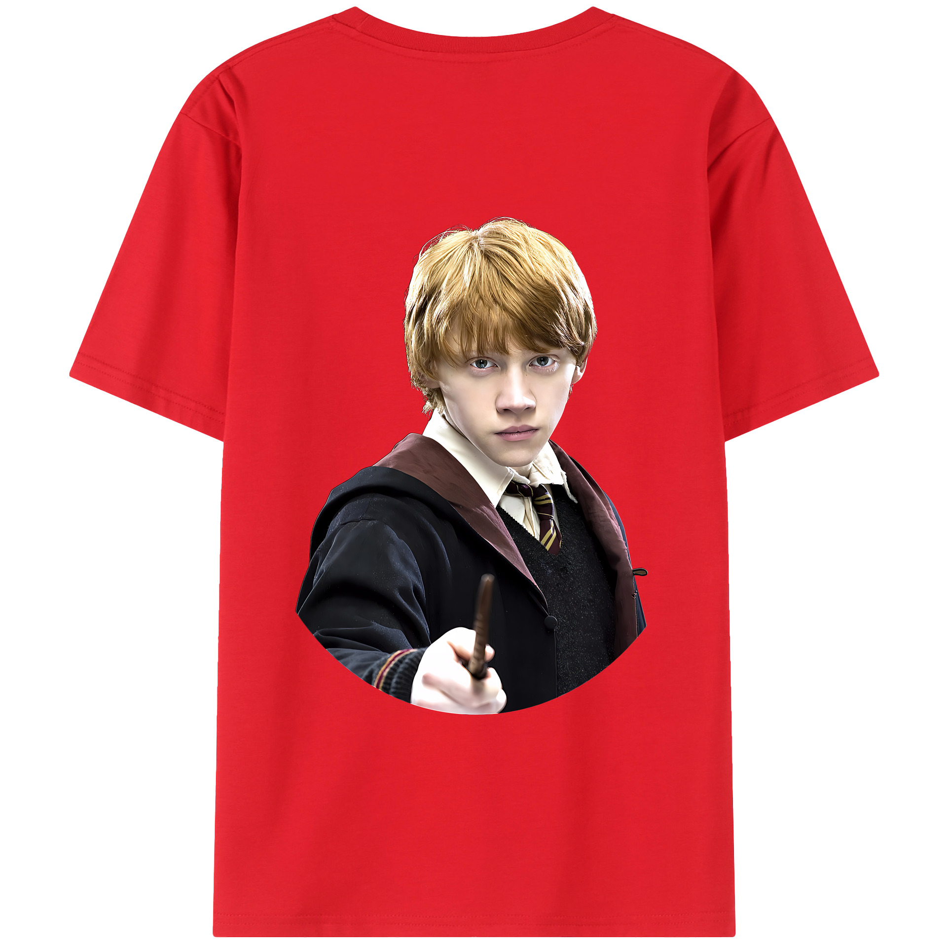 （画像用） Harry Potter ハリー・ポッターシリーズ 綿100％ メンズ半袖Tシャツ（バックプリント） 通気性