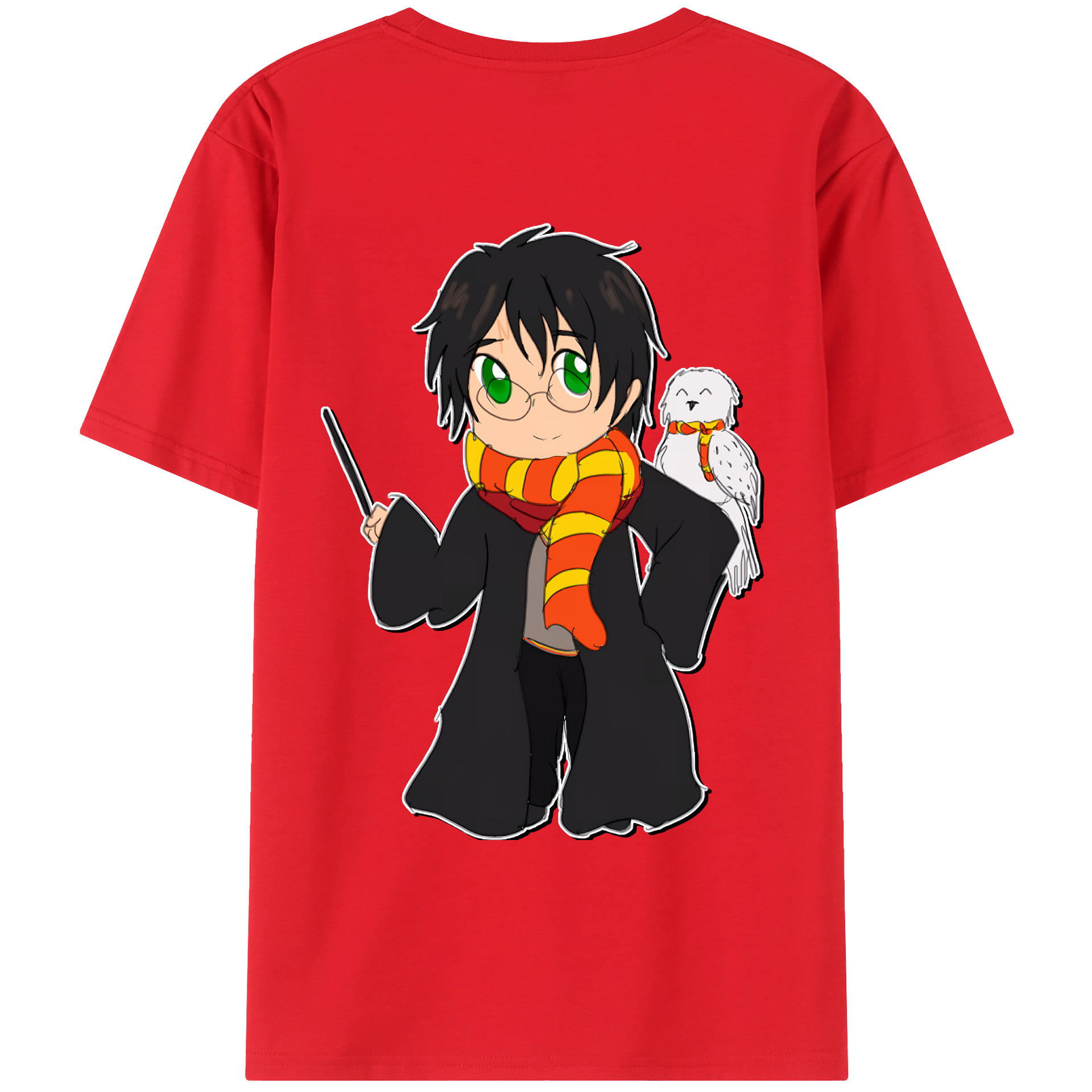 （画像用） Harry Potter ハリー・ポッターシリーズ 綿100％ メンズ半袖Tシャツ（バックプリント） 通気性