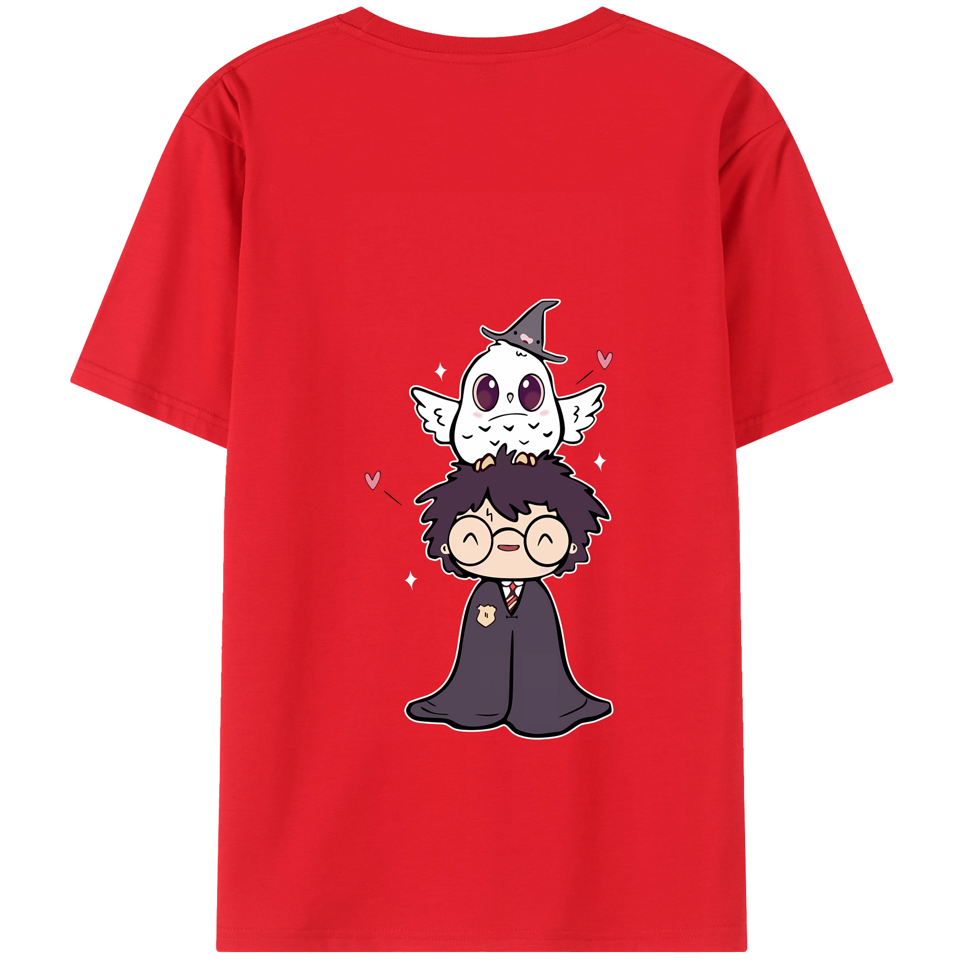 （画像用） Harry Potter ハリー・ポッターシリーズ 綿100％ メンズ半袖Tシャツ（バックプリント） 通気性