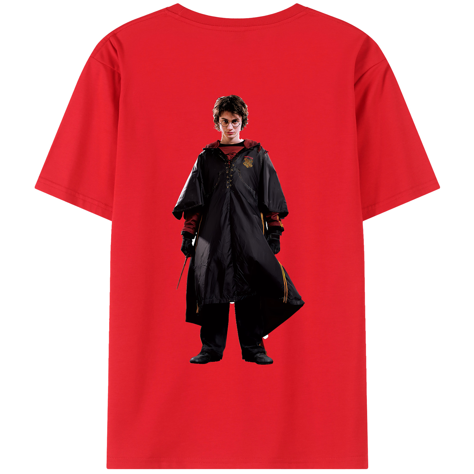 （画像用） Harry Potter ハリー・ポッターシリーズ 綿100％ メンズ半袖Tシャツ（バックプリント） 通気性