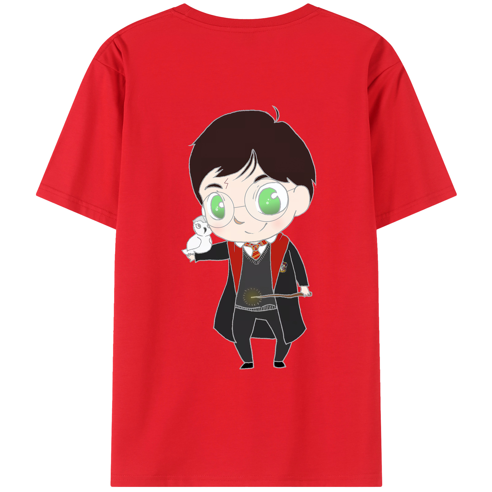 （画像用） Harry Potter ハリー・ポッターシリーズ 綿100％ メンズ半袖Tシャツ（バックプリント） 通気性