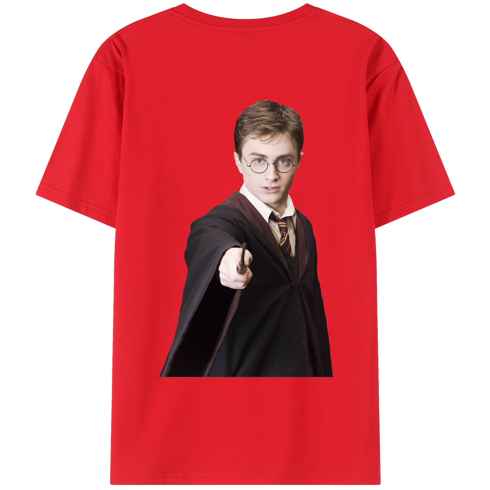 （画像用） Harry Potter ハリー・ポッターシリーズ 綿100％ メンズ半袖Tシャツ（バックプリント） 通気性