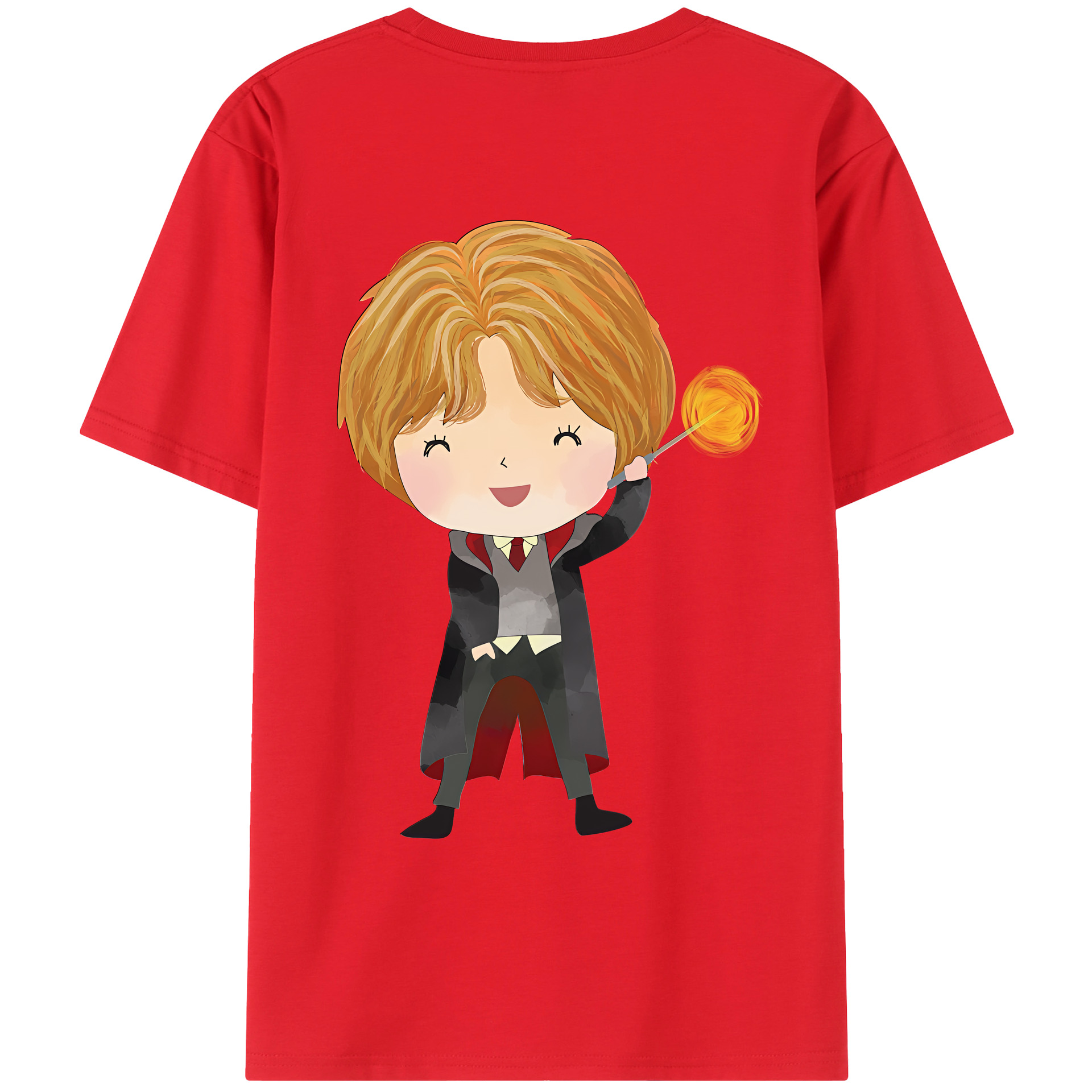 （画像用） Harry Potter ハリー・ポッターシリーズ 綿100％ メンズ半袖Tシャツ（バックプリント） 通気性