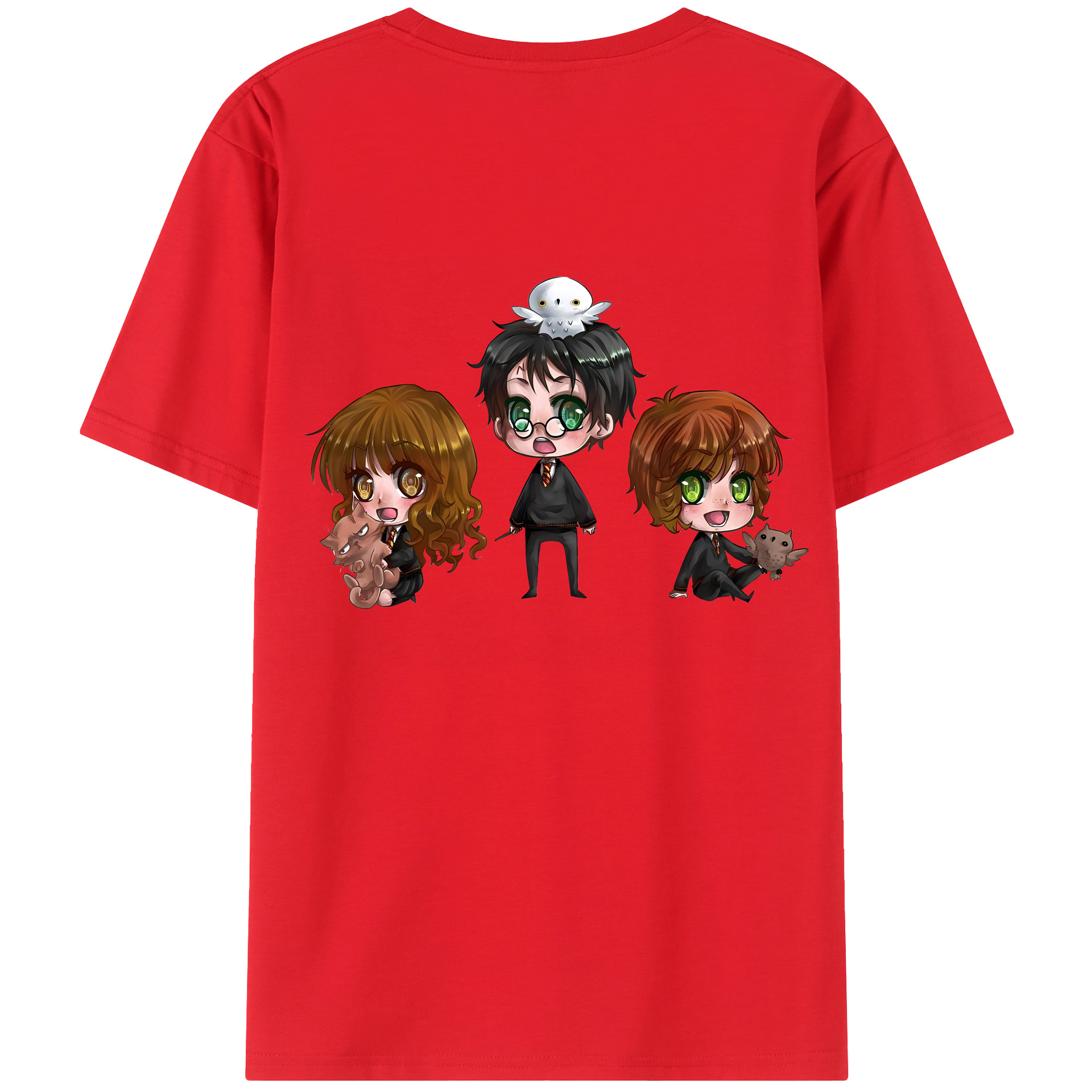 （画像用） Harry Potter ハリー・ポッターシリーズ 綿100％ メンズ半袖Tシャツ（バックプリント） 通気性