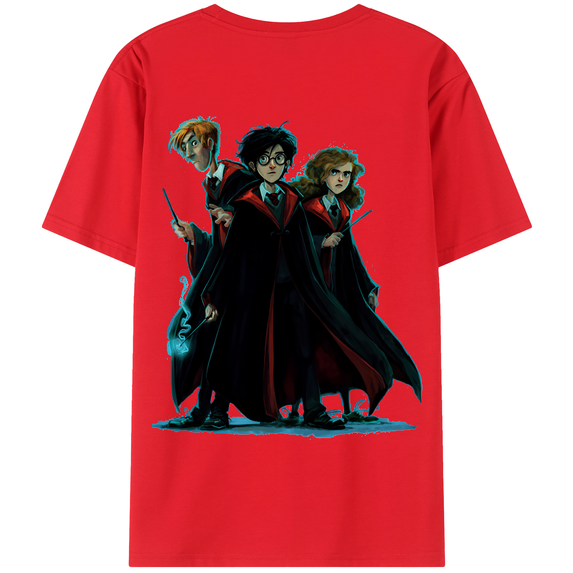 （画像用） Harry Potter ハリー・ポッターシリーズ 綿100％ メンズ半袖Tシャツ（バックプリント） 通気性