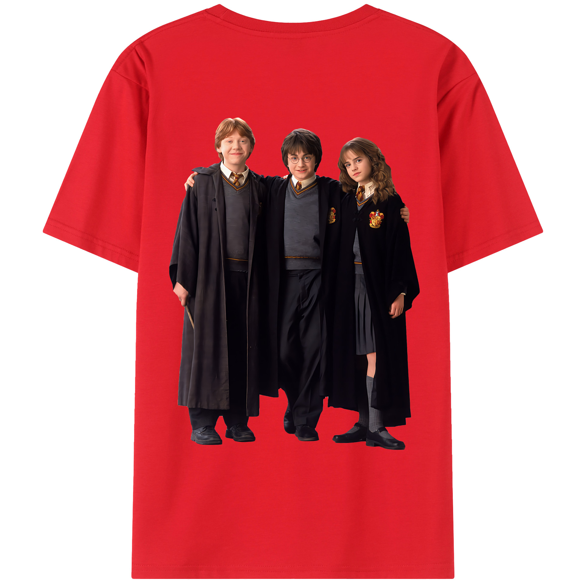 （画像用） Harry Potter ハリー・ポッターシリーズ 綿100％ メンズ半袖Tシャツ（バックプリント） 通気性