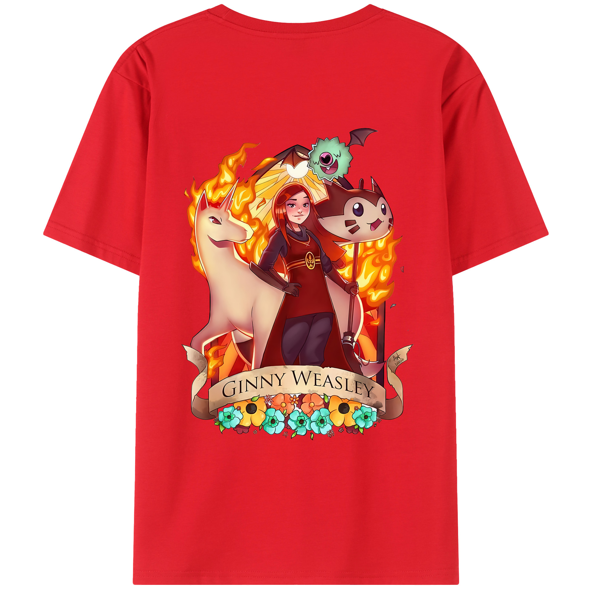 （画像用） Harry Potter ハリー・ポッターシリーズ 綿100％ メンズ半袖Tシャツ（バックプリント） 通気性