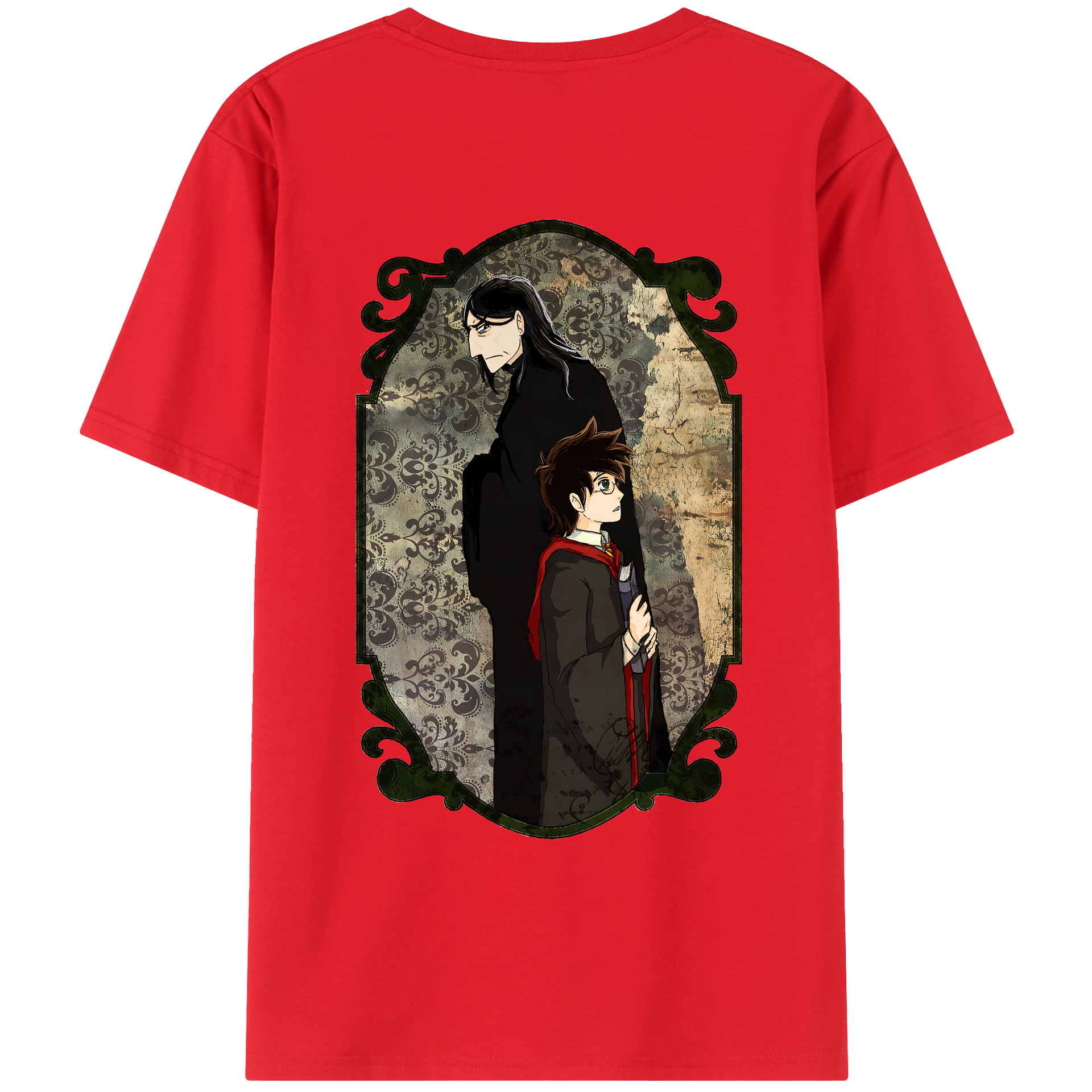 （画像用） Harry Potter ハリー・ポッターシリーズ 綿100％ メンズ半袖Tシャツ（バックプリント） 通気性