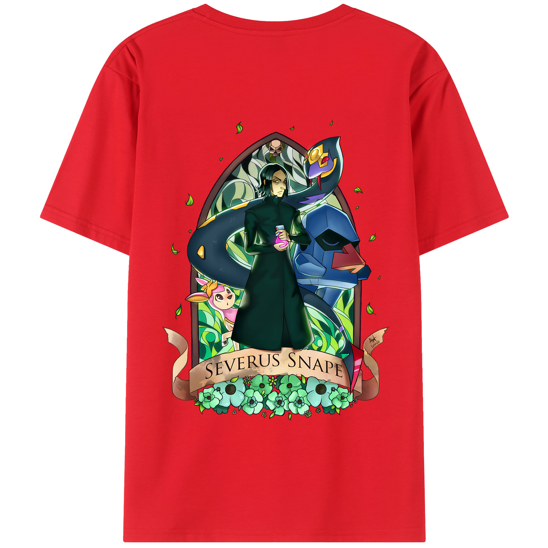 （画像用） Harry Potter ハリー・ポッターシリーズ 綿100％ メンズ半袖Tシャツ（バックプリント） 通気性