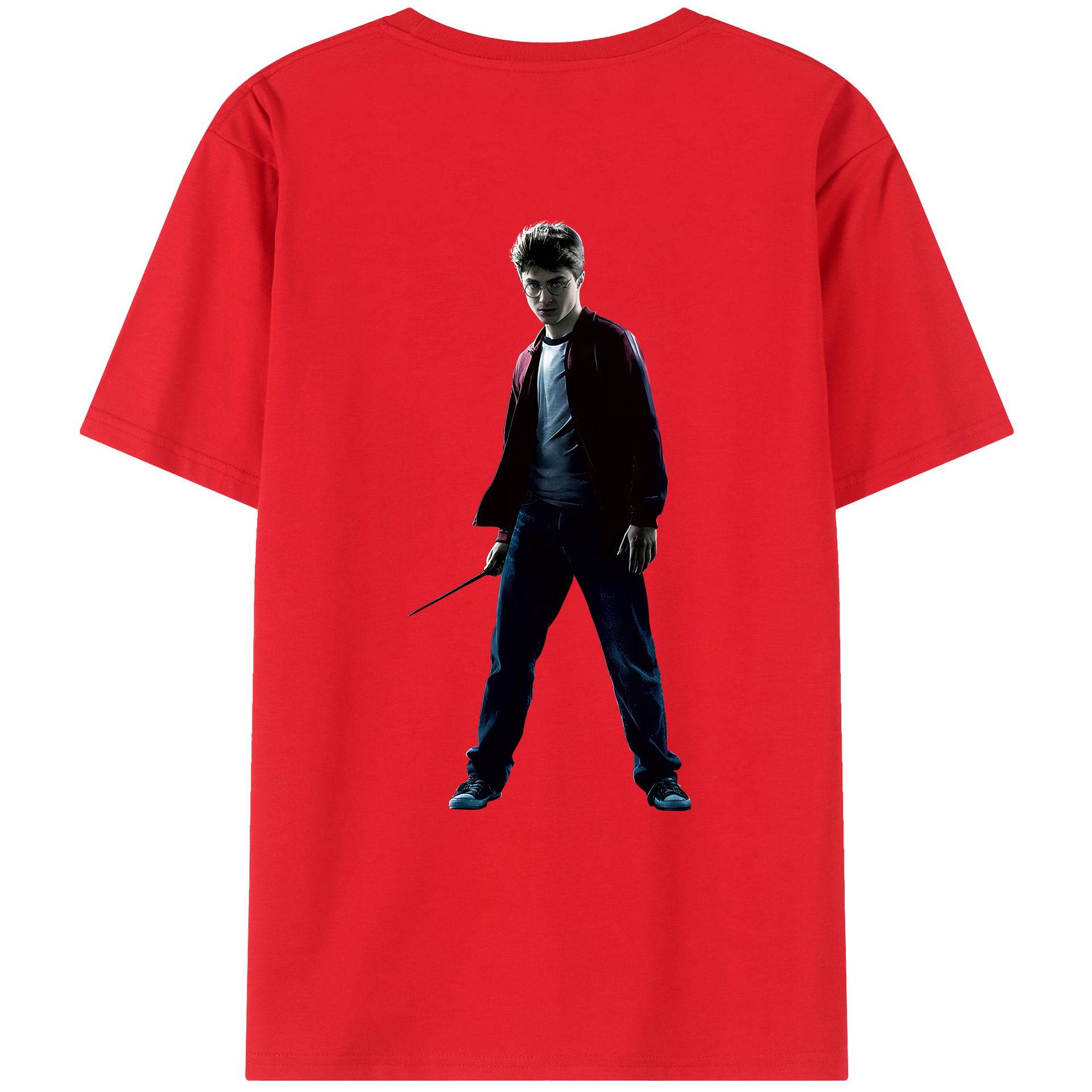 （画像用） Harry Potter ハリー・ポッターシリーズ 綿100％ メンズ半袖Tシャツ（バックプリント） 通気性