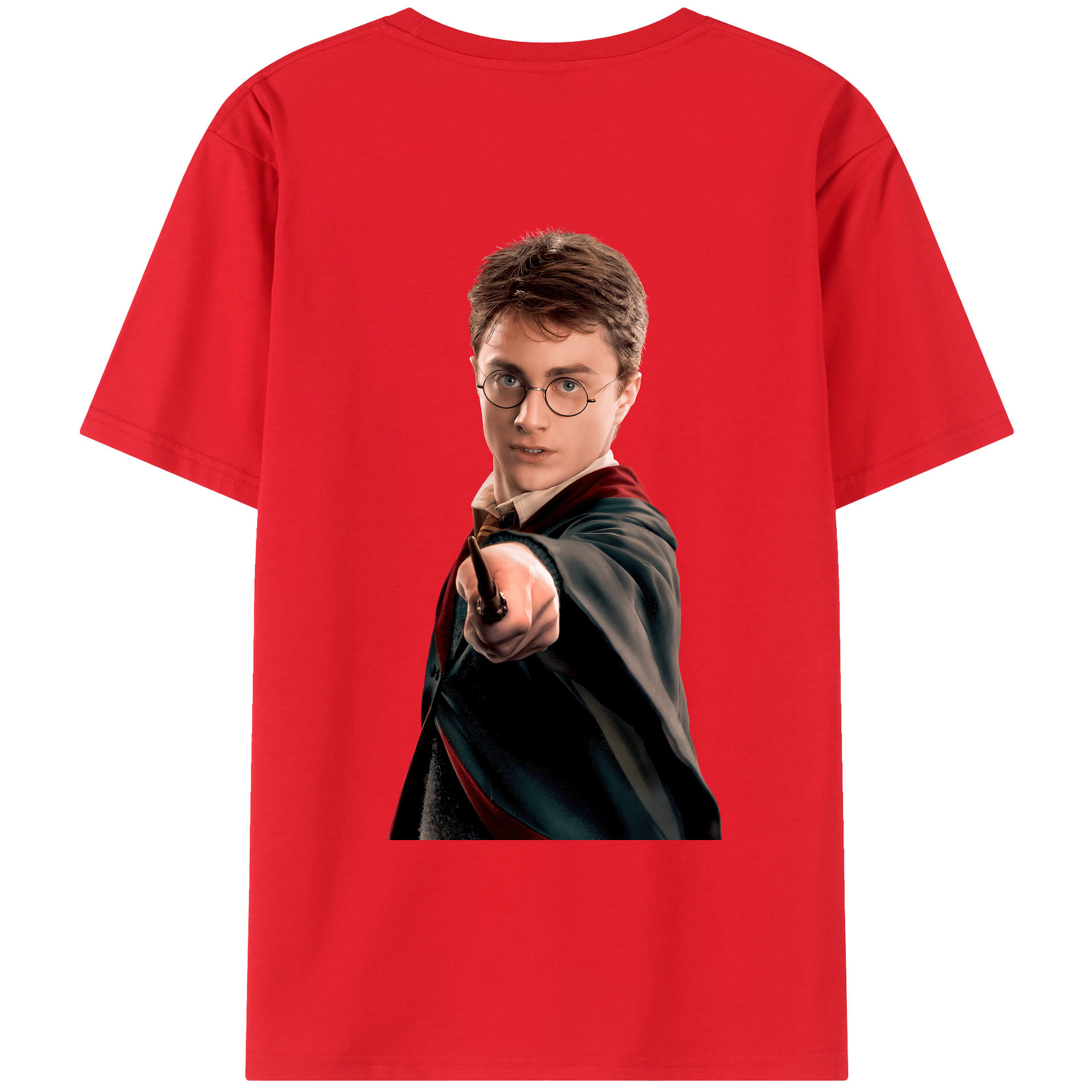 （画像用） Harry Potter ハリー・ポッターシリーズ 綿100％ メンズ半袖Tシャツ（バックプリント） 通気性