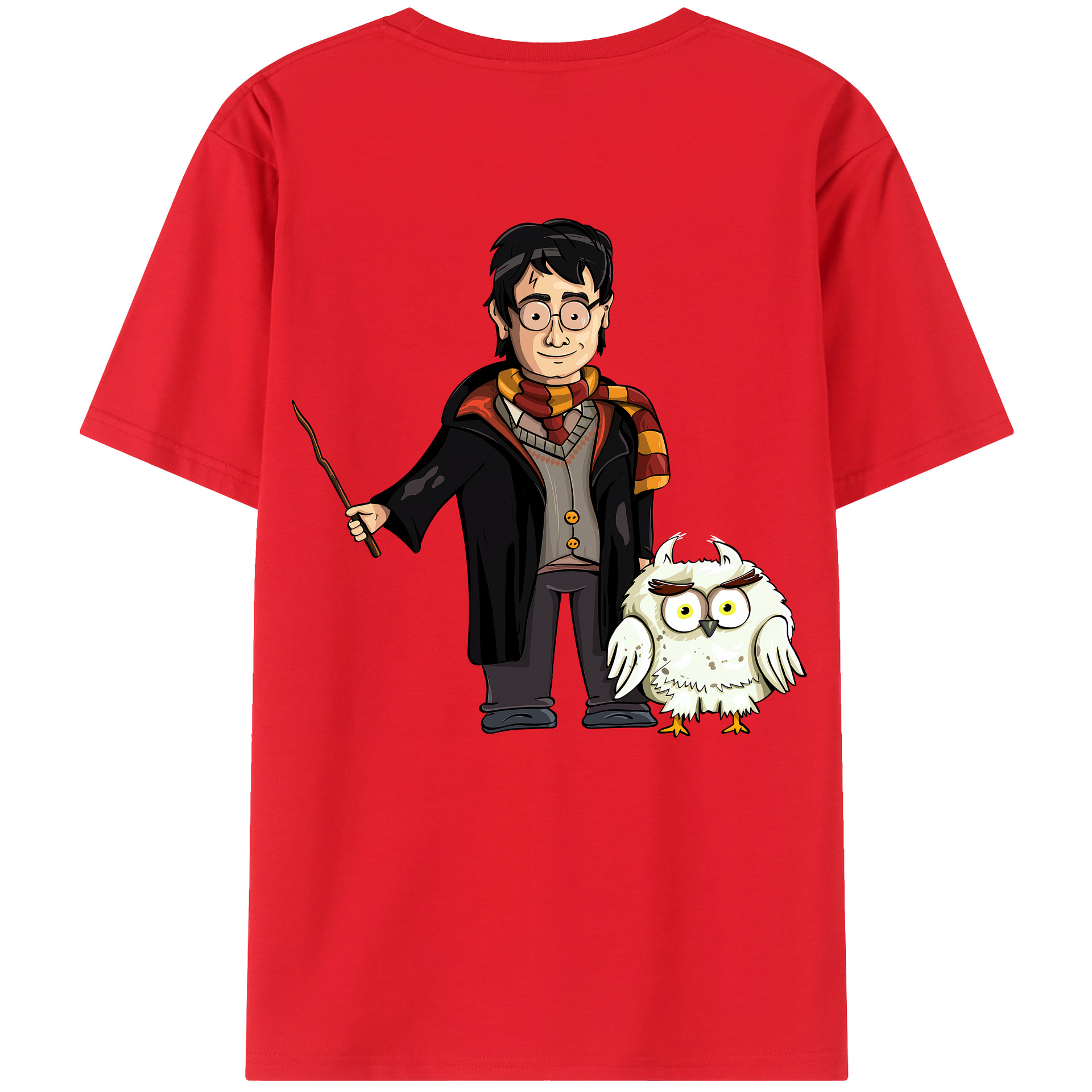 （画像用） Harry Potter ハリー・ポッターシリーズ 綿100％ メンズ半袖Tシャツ（バックプリント） 通気性