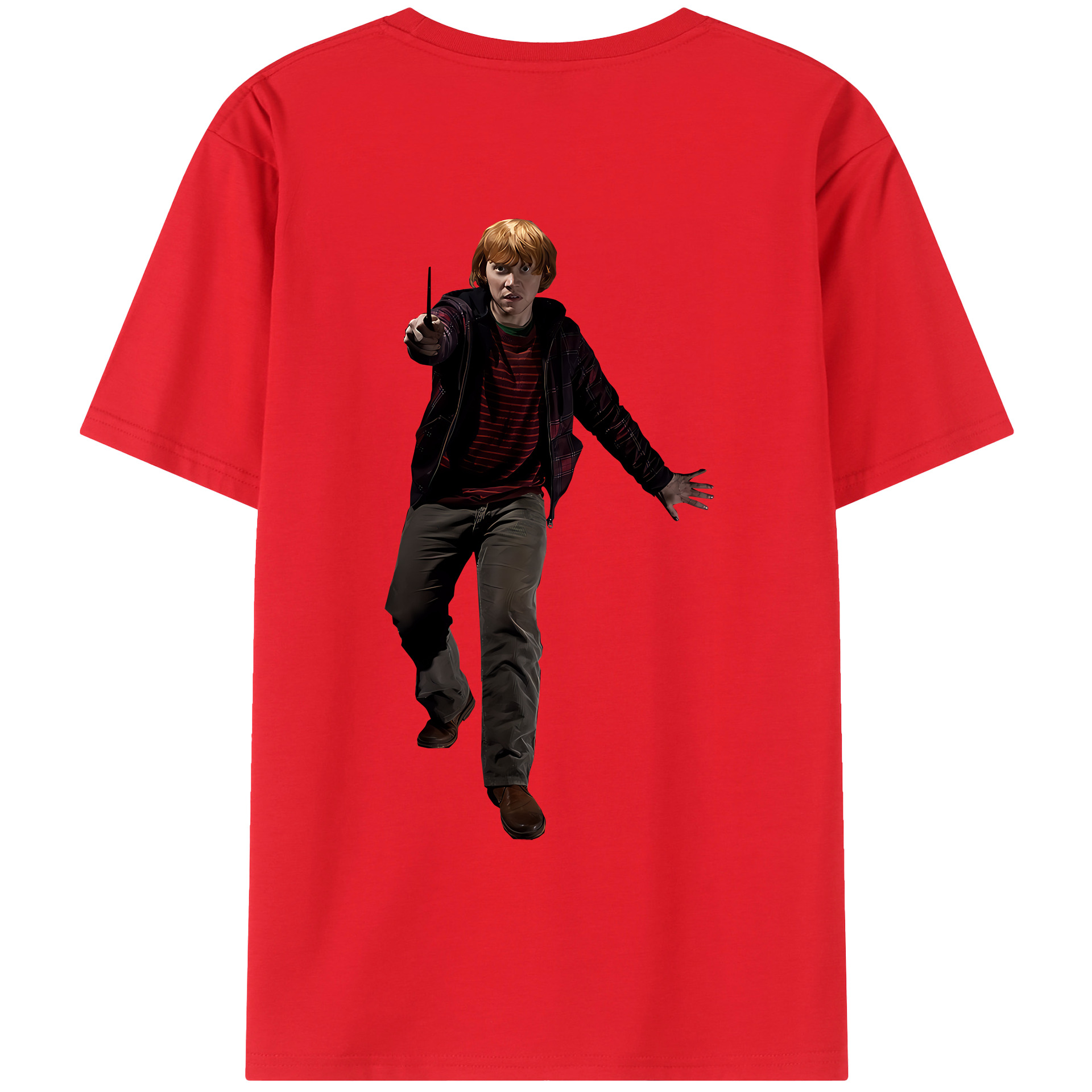 （画像用） Harry Potter ハリー・ポッターシリーズ 綿100％ メンズ半袖Tシャツ（バックプリント） 通気性