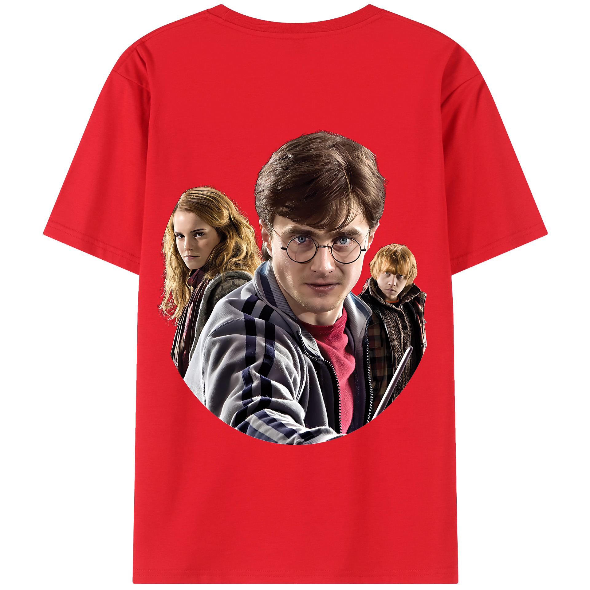 （画像用） Harry Potter ハリー・ポッターシリーズ 綿100％ メンズ半袖Tシャツ（バックプリント） 通気性