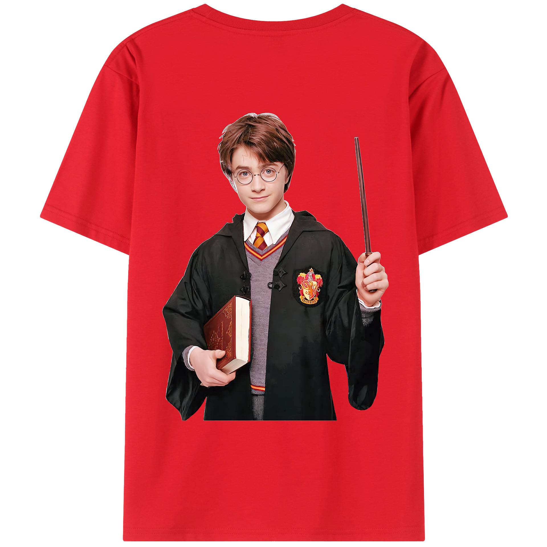 （画像用） Harry Potter ハリー・ポッターシリーズ 綿100％ メンズ半袖Tシャツ（バックプリント） 通気性