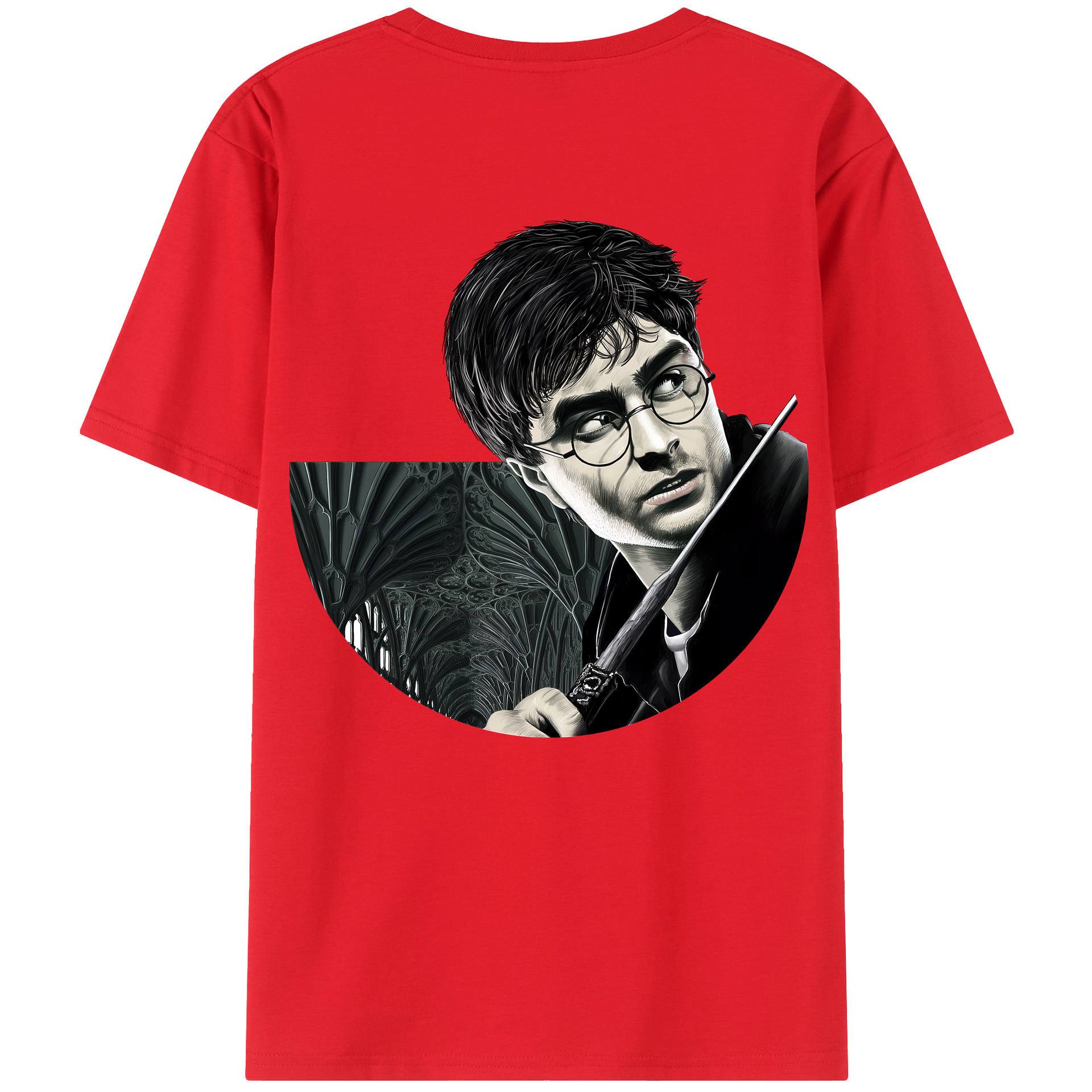 （画像用） Harry Potter ハリー・ポッターシリーズ 綿100％ メンズ半袖Tシャツ（バックプリント） 通気性