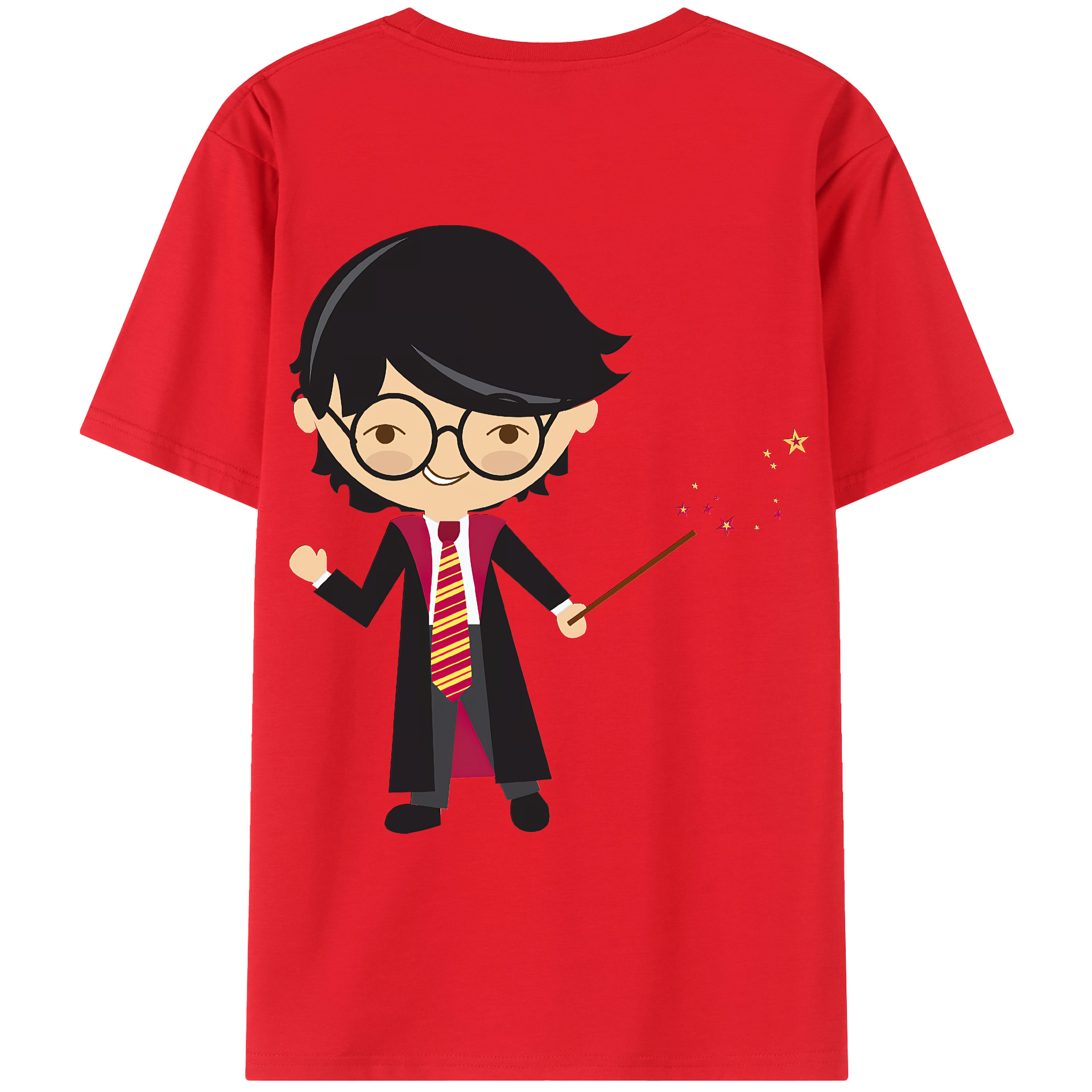 （画像用） Harry Potter ハリー・ポッターシリーズ 綿100％ メンズ半袖Tシャツ（バックプリント） 通気性