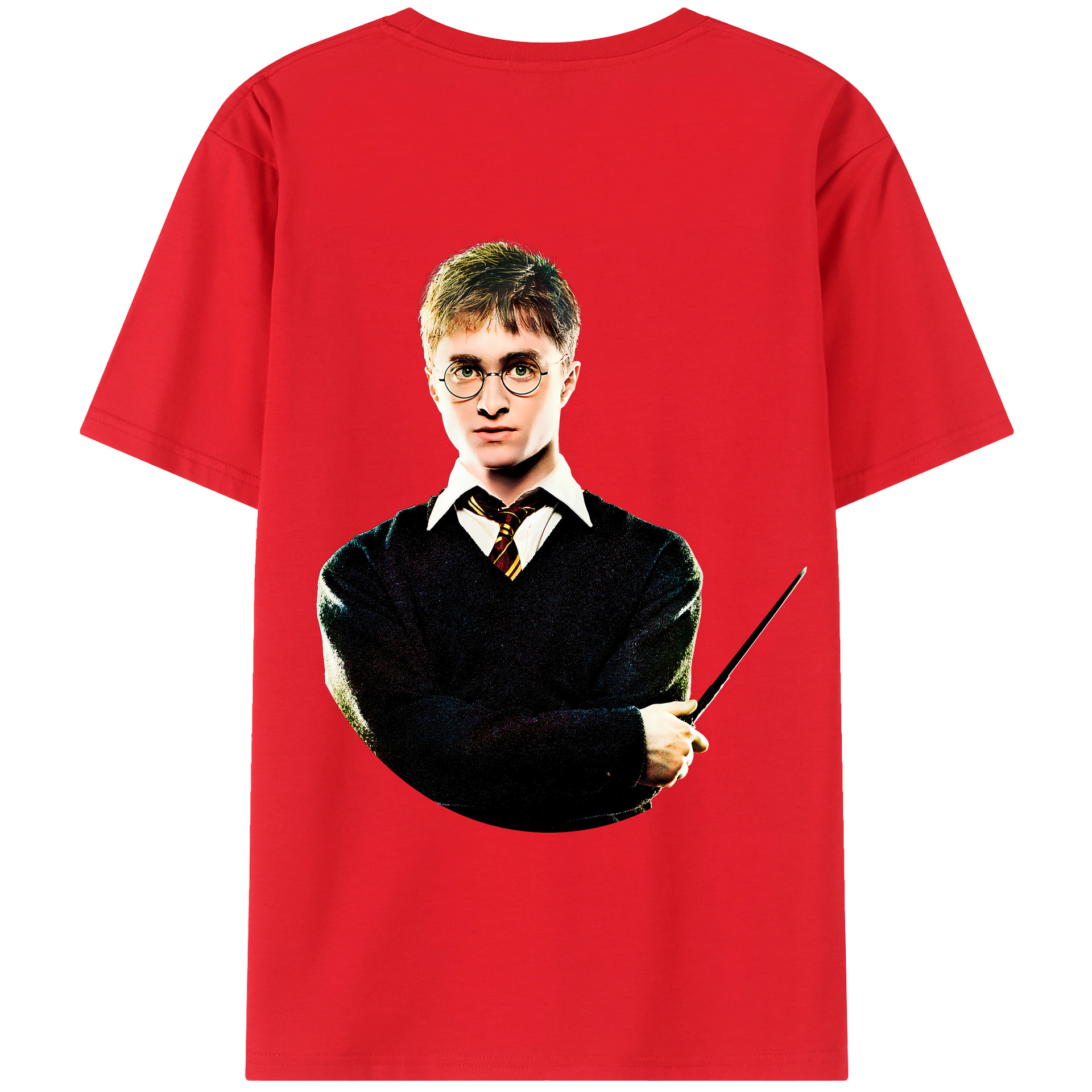 （画像用） Harry Potter ハリー・ポッターシリーズ 綿100％ メンズ半袖Tシャツ（バックプリント） 通気性
