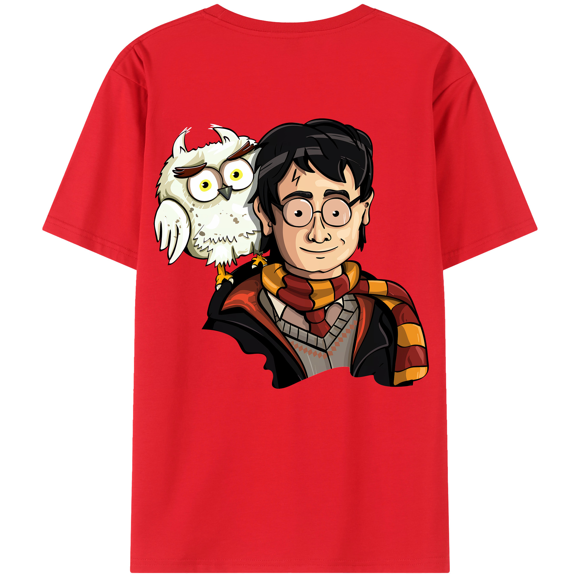 （画像用） Harry Potter ハリー・ポッターシリーズ 綿100％ メンズ半袖Tシャツ（バックプリント） 通気性