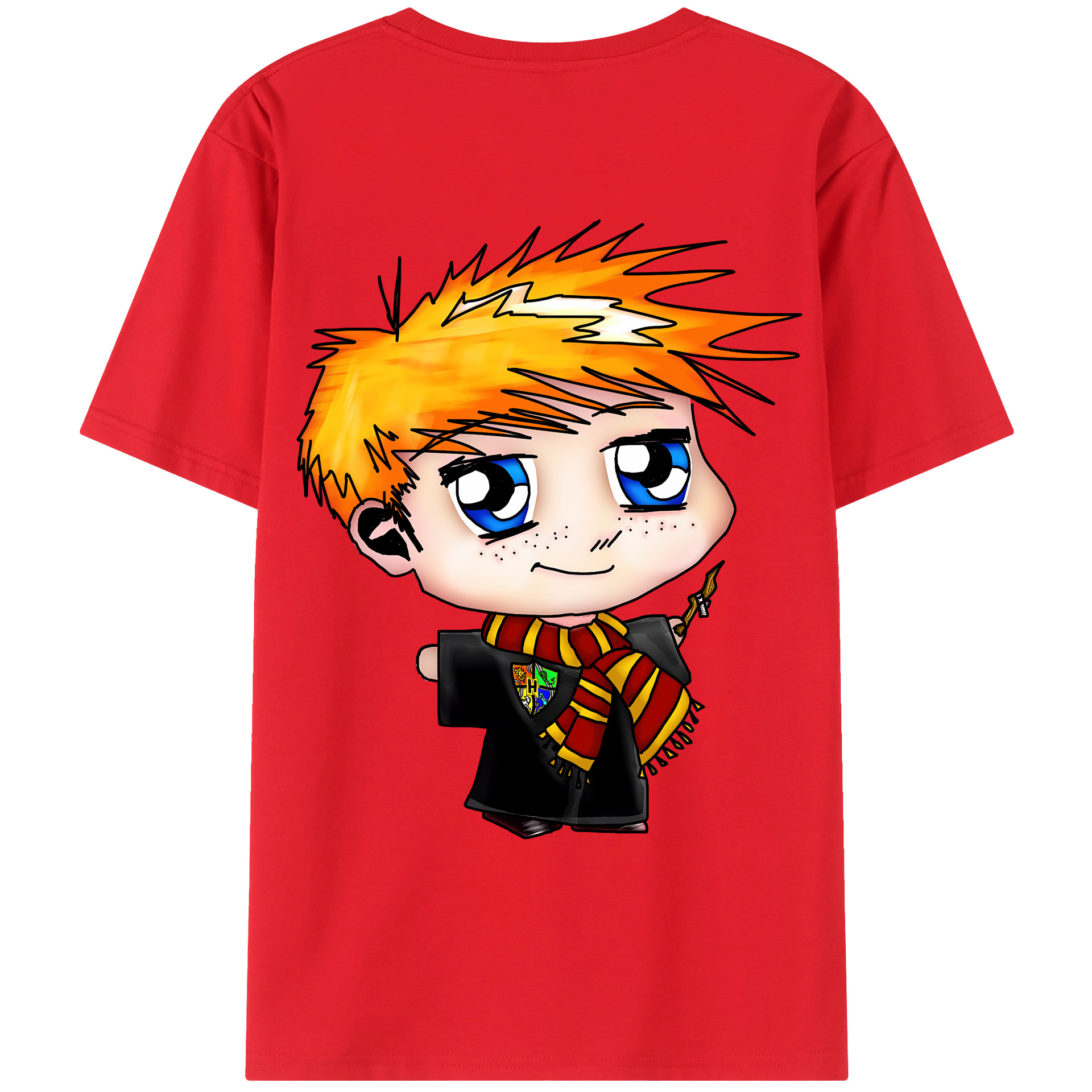 （画像用） Harry Potter ハリー・ポッターシリーズ 綿100％ メンズ半袖Tシャツ（バックプリント） 通気性