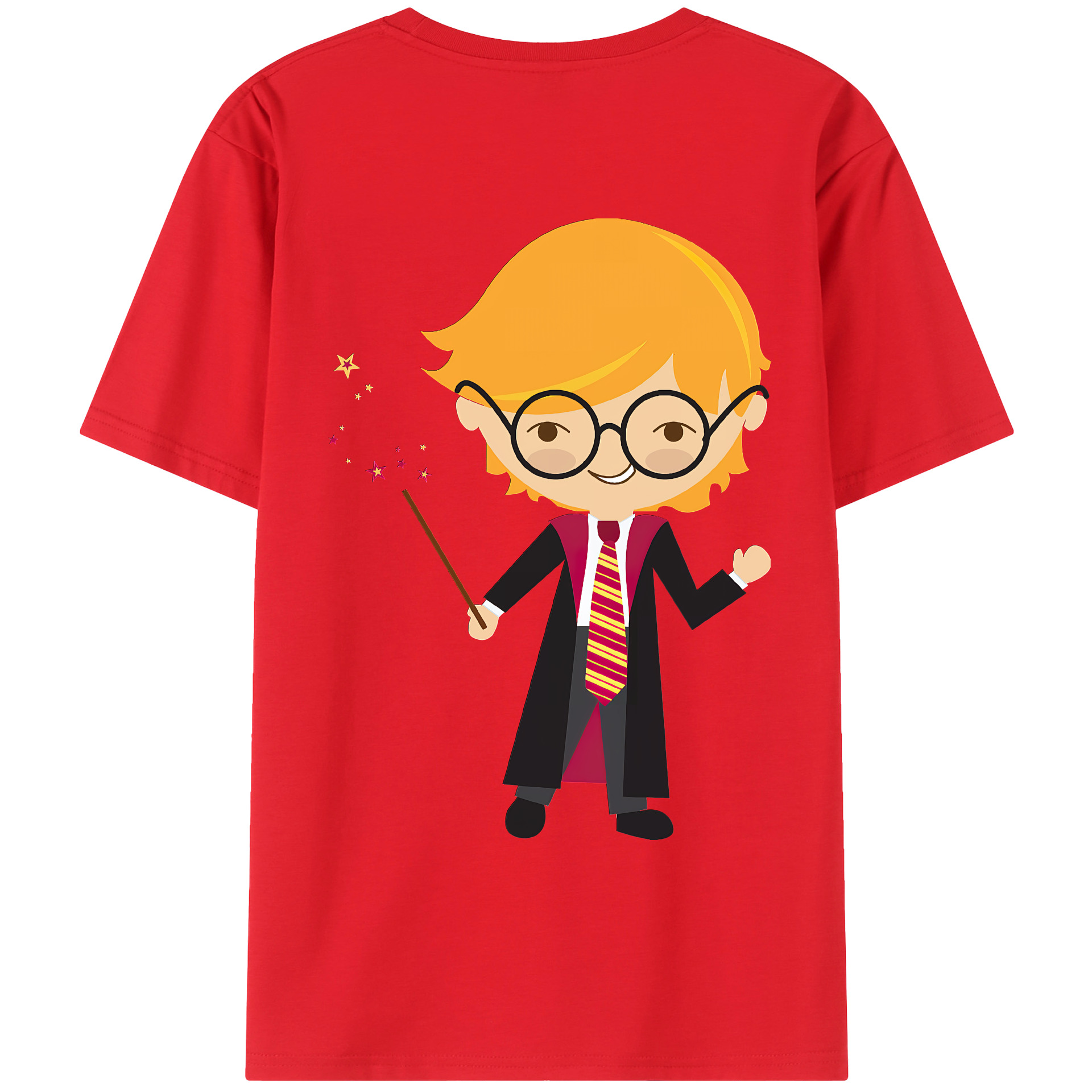 （画像用） Harry Potter ハリー・ポッターシリーズ 綿100％ メンズ半袖Tシャツ（バックプリント） 通気性