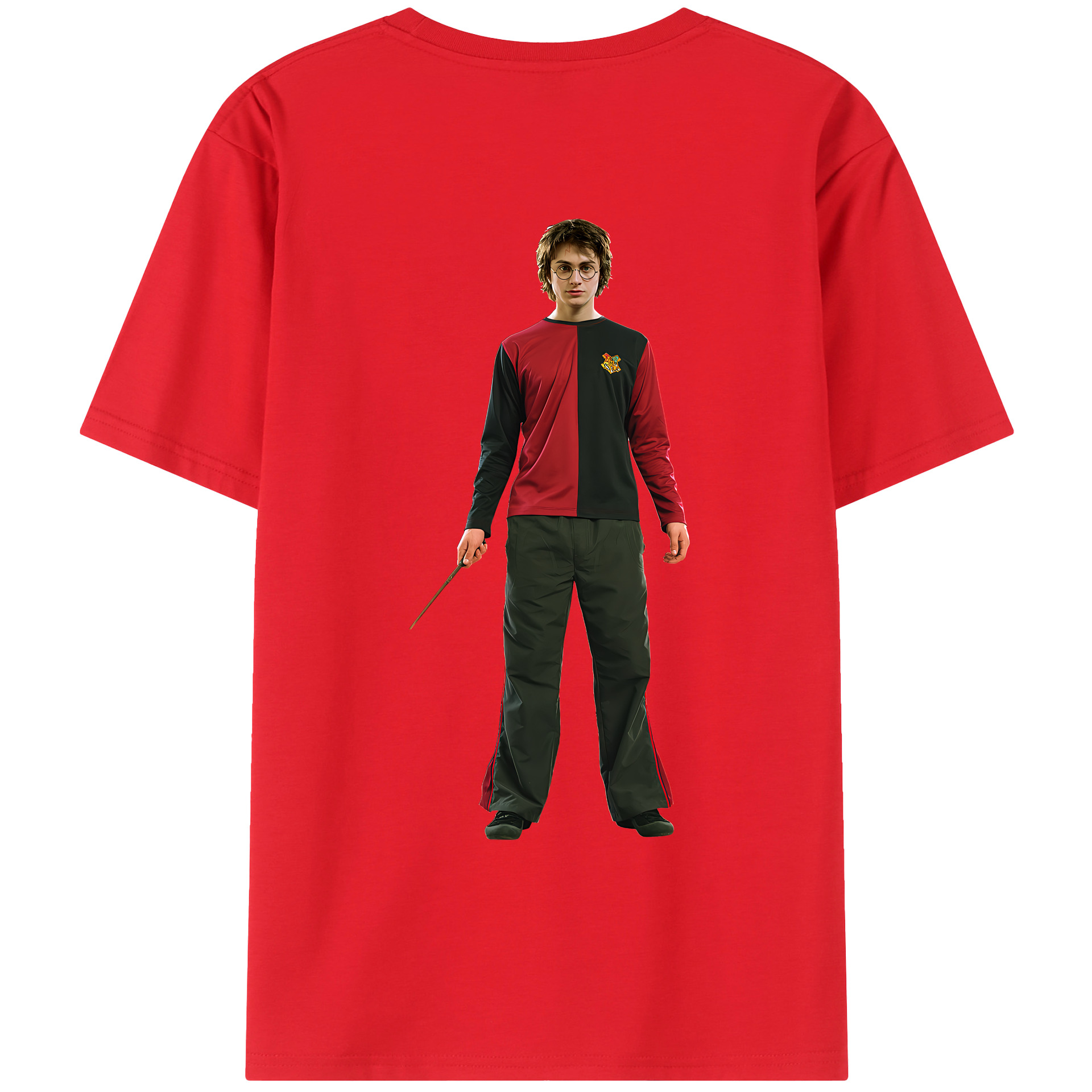 （画像用） Harry Potter ハリー・ポッターシリーズ 綿100％ メンズ半袖Tシャツ（バックプリント） 通気性