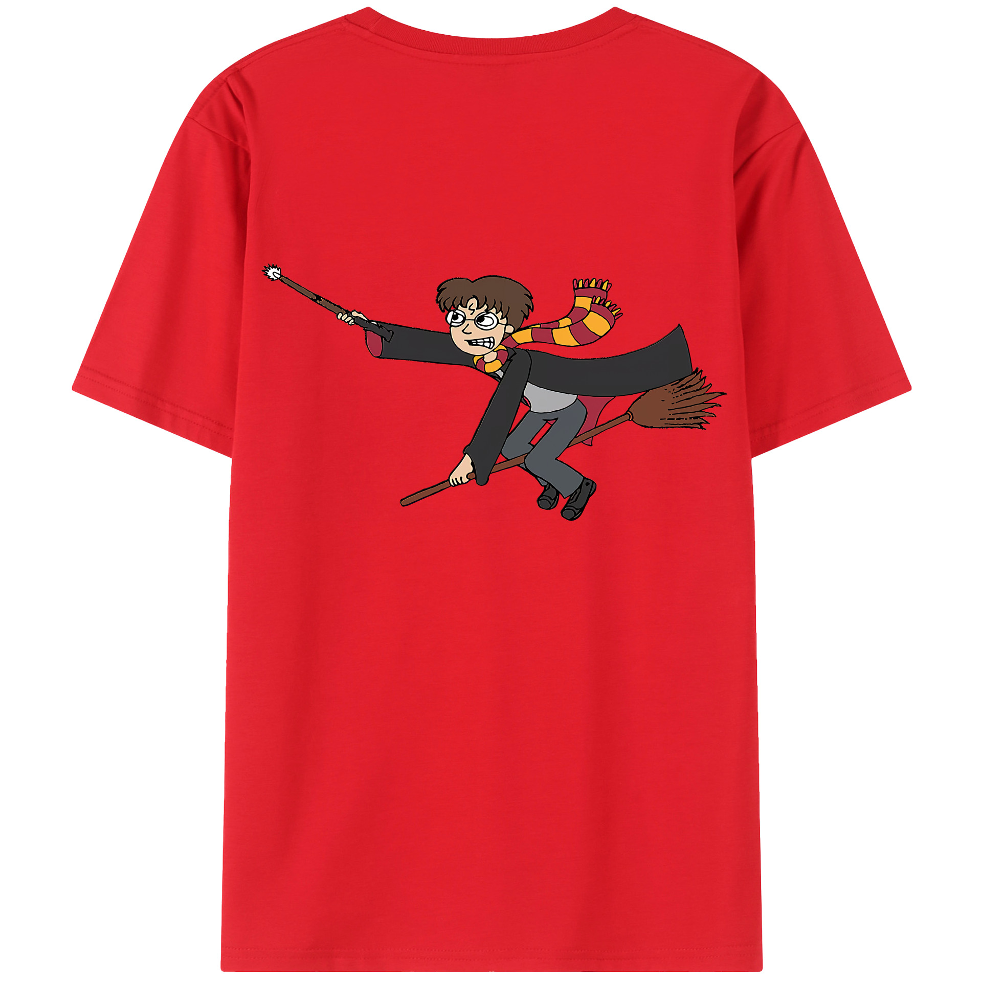 （画像用） Harry Potter ハリー・ポッターシリーズ 綿100％ メンズ半袖Tシャツ（バックプリント） 通気性