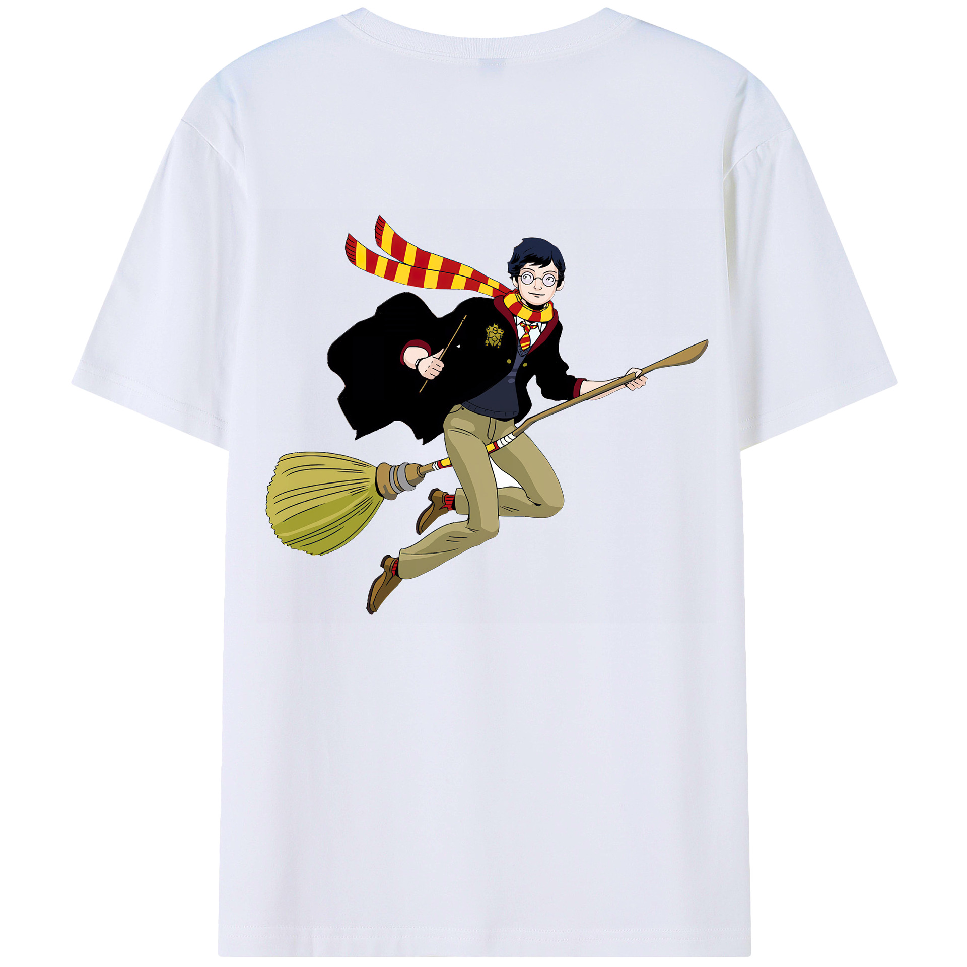 （画像用） Harry Potter ハリー・ポッターシリーズ 綿100％ メンズ半袖Tシャツ（バックプリント） 通気性