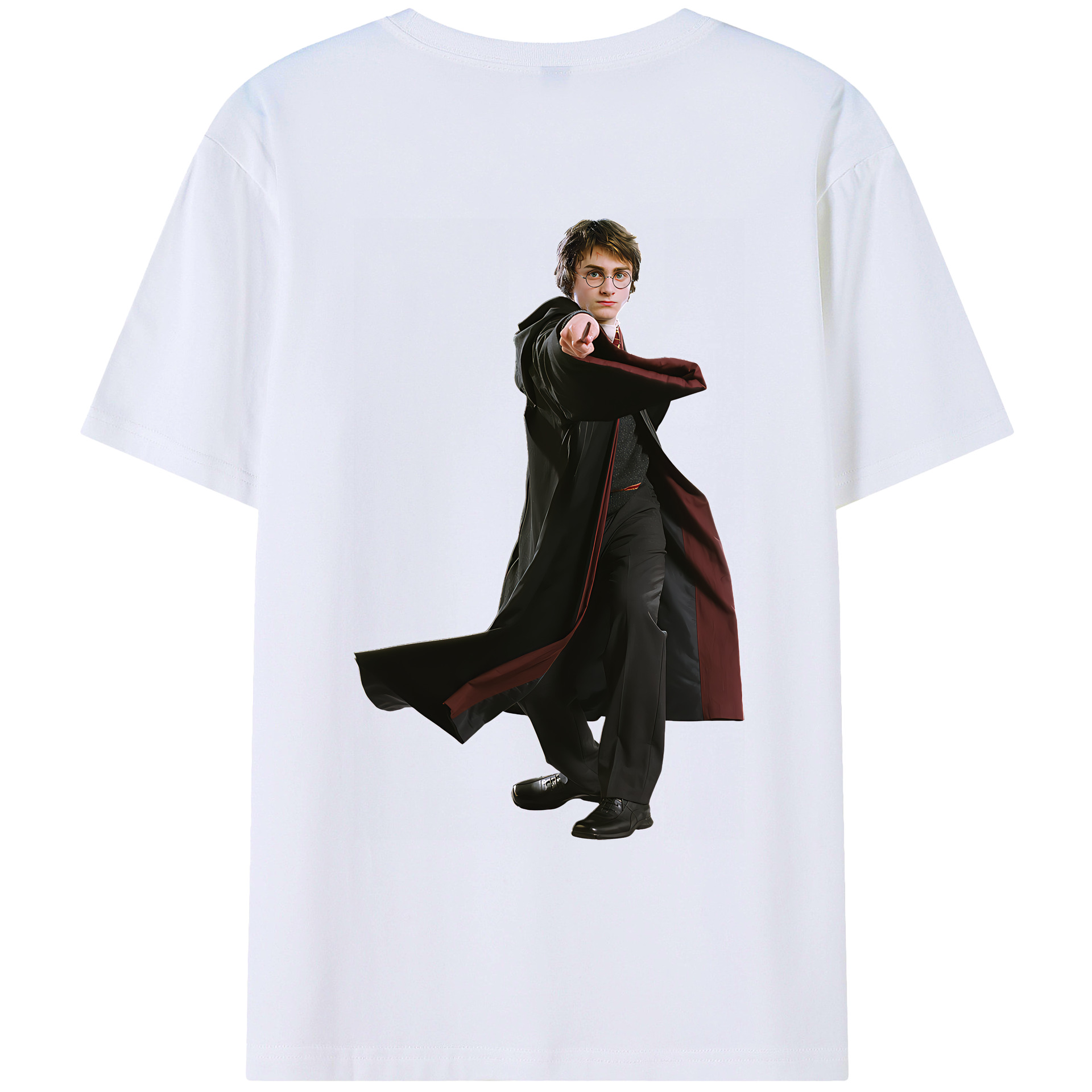 （画像用） Harry Potter ハリー・ポッターシリーズ 綿100％ メンズ半袖Tシャツ（バックプリント） 通気性