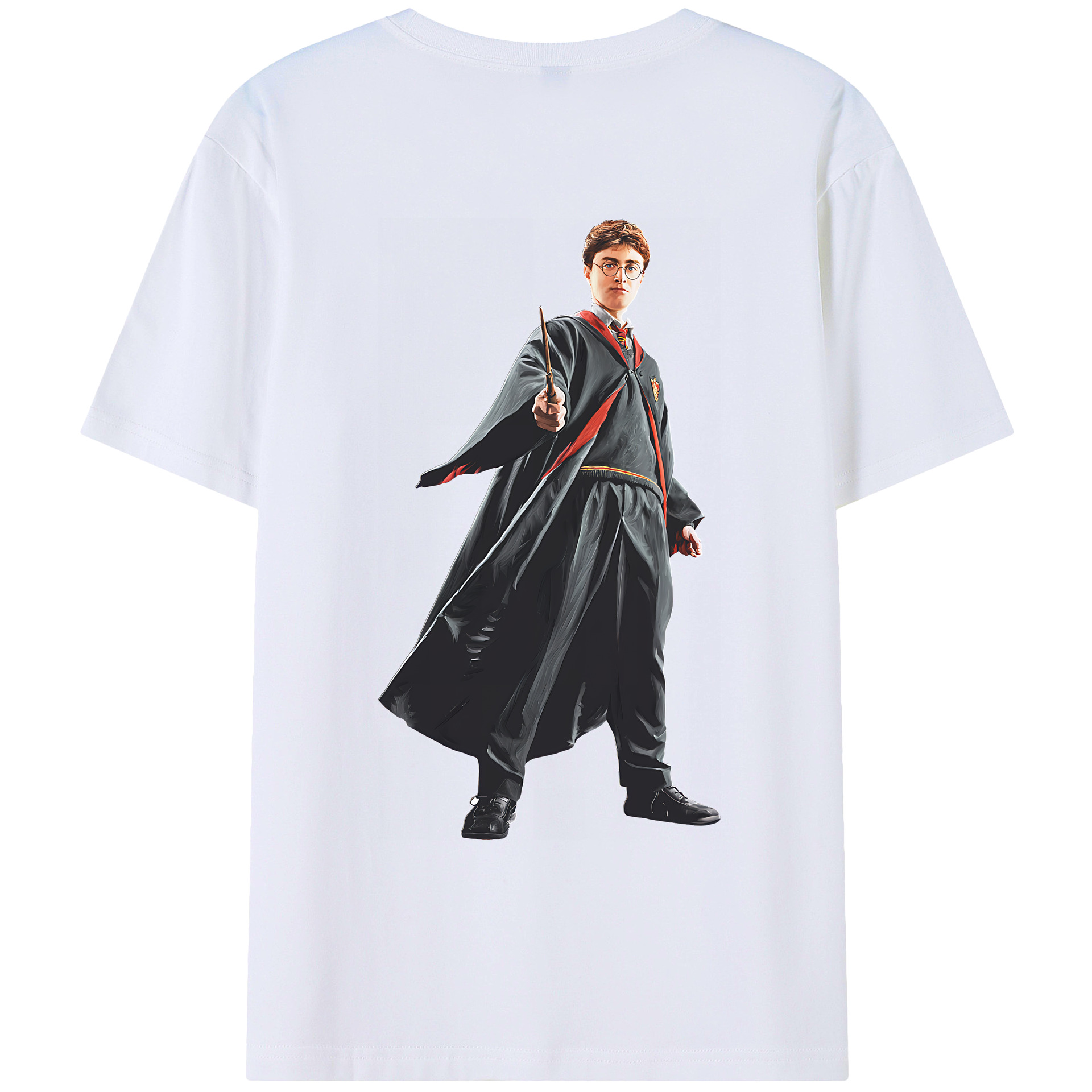 （画像用） Harry Potter ハリー・ポッターシリーズ 綿100％ メンズ半袖Tシャツ（バックプリント） 通気性