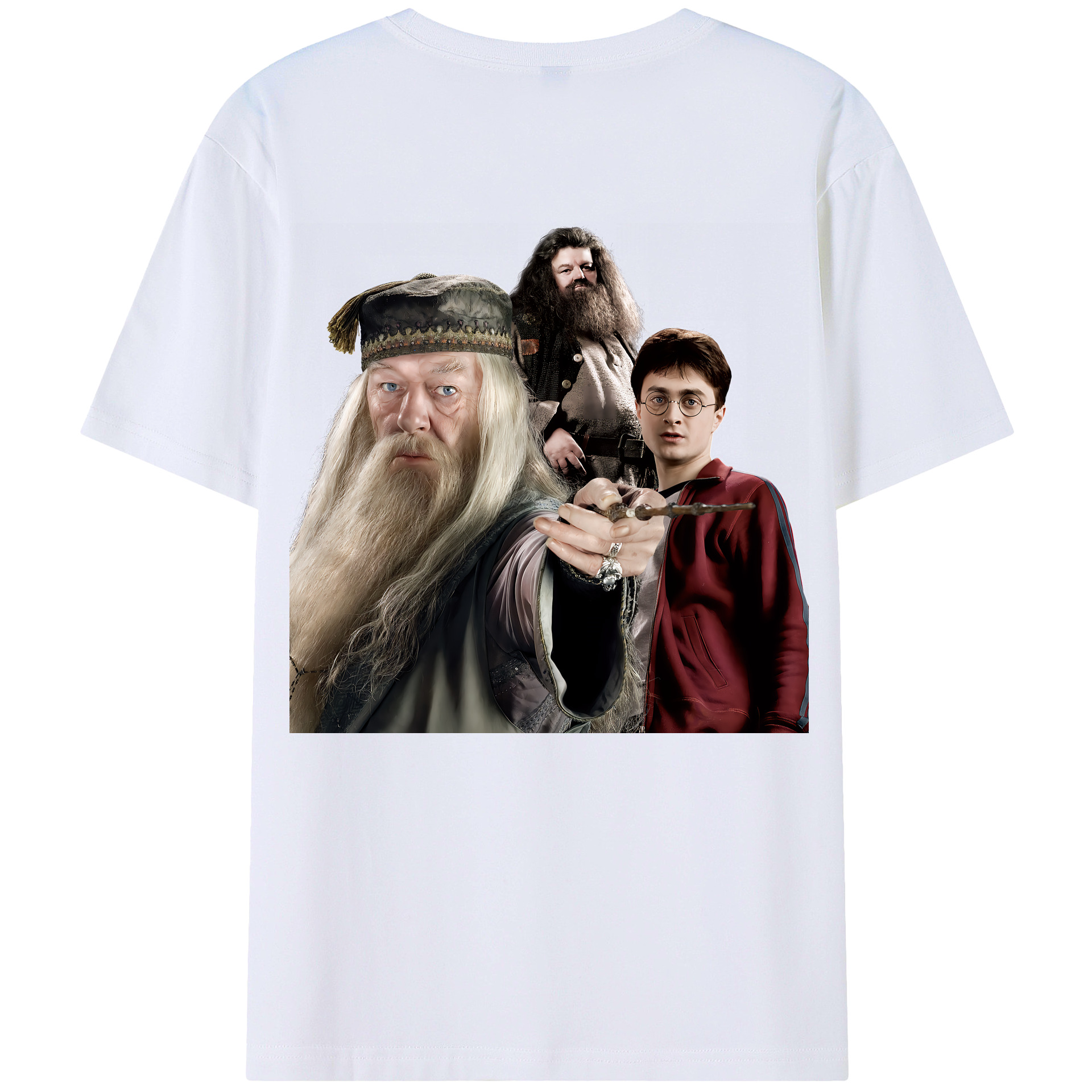 （画像用） Harry Potter ハリー・ポッターシリーズ 綿100％ メンズ半袖Tシャツ（バックプリント） 通気性