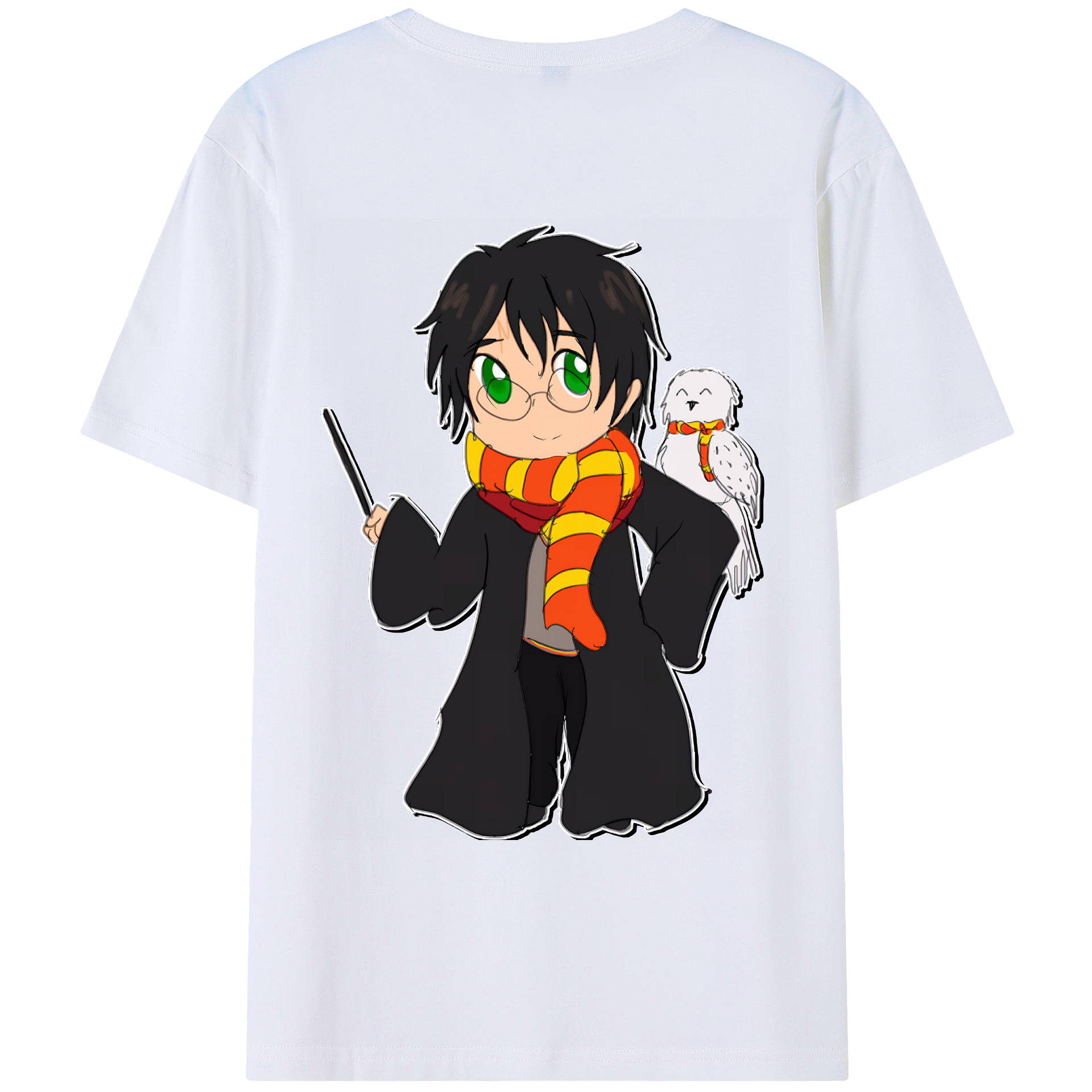（画像用） Harry Potter ハリー・ポッターシリーズ 綿100％ メンズ半袖Tシャツ（バックプリント） 通気性