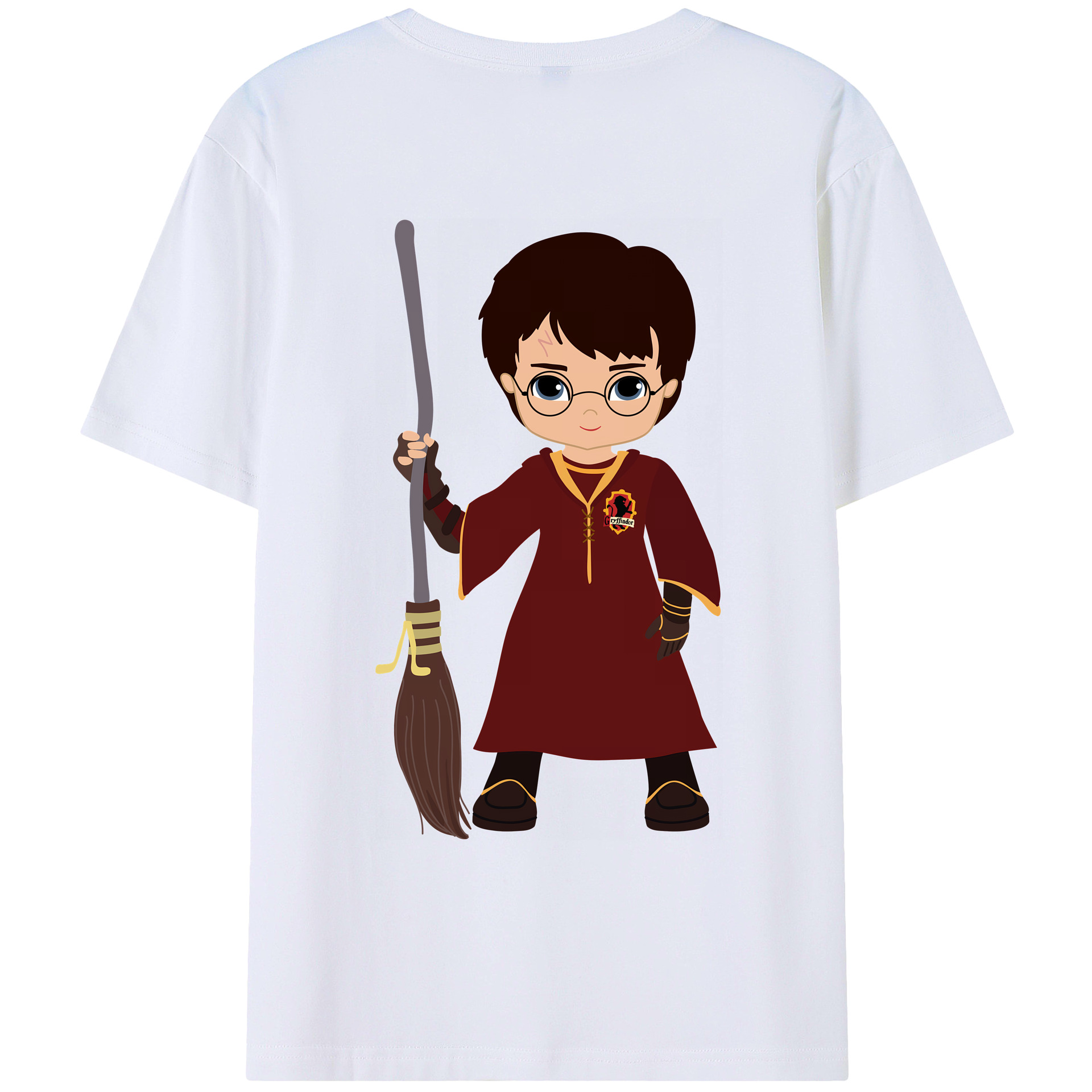 （画像用） Harry Potter ハリー・ポッターシリーズ 綿100％ メンズ半袖Tシャツ（バックプリント） 通気性