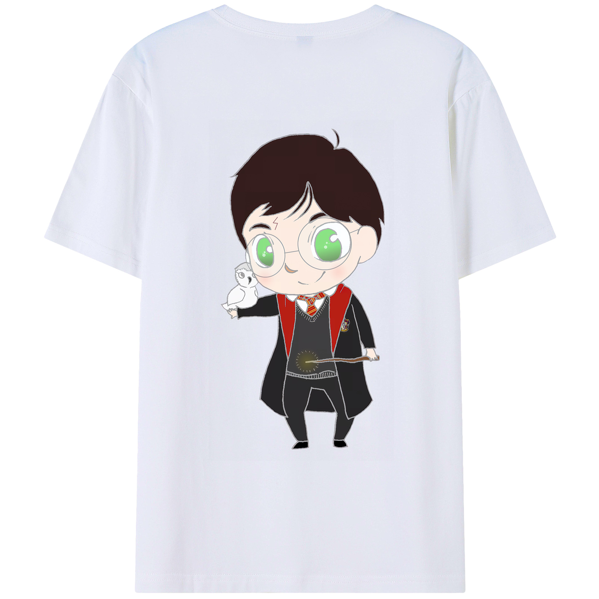 （画像用） Harry Potter ハリー・ポッターシリーズ 綿100％ メンズ半袖Tシャツ（バックプリント） 通気性