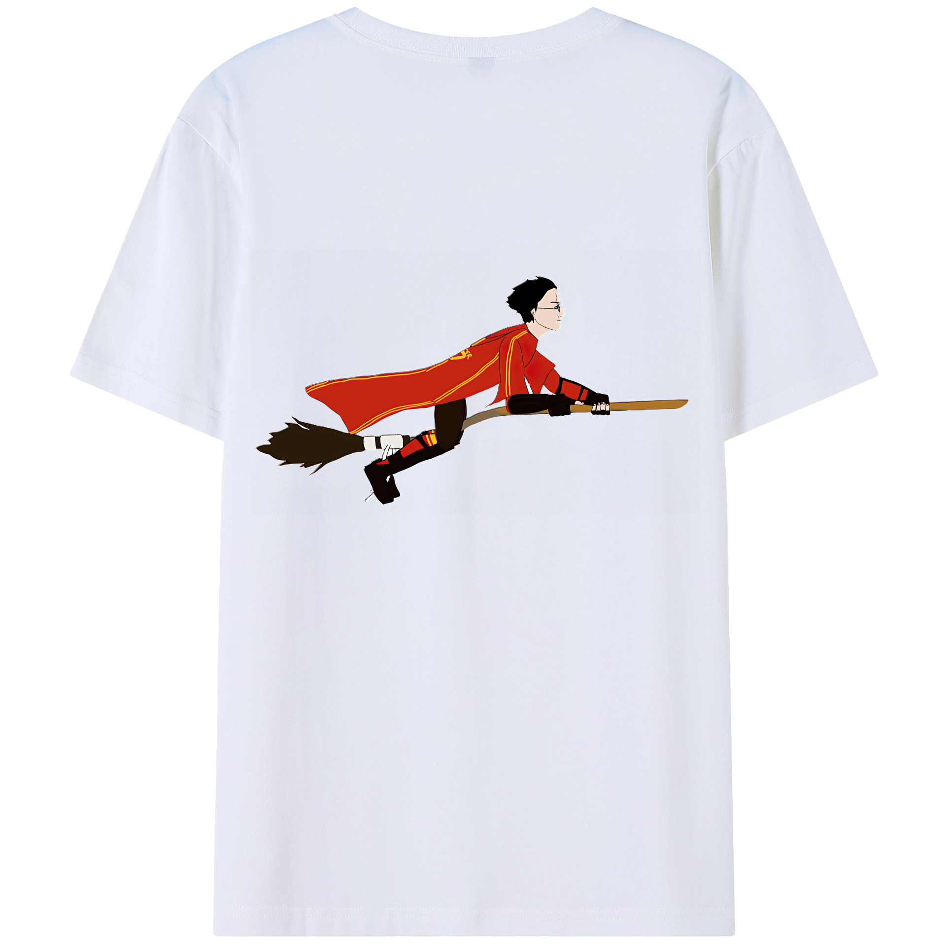 （画像用） Harry Potter ハリー・ポッターシリーズ 綿100％ メンズ半袖Tシャツ（バックプリント） 通気性
