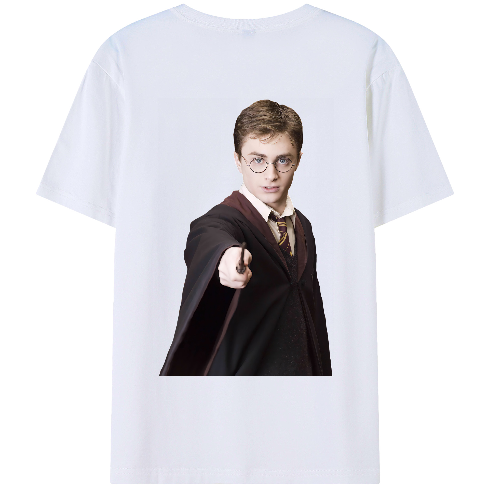 （画像用） Harry Potter ハリー・ポッターシリーズ 綿100％ メンズ半袖Tシャツ（バックプリント） 通気性