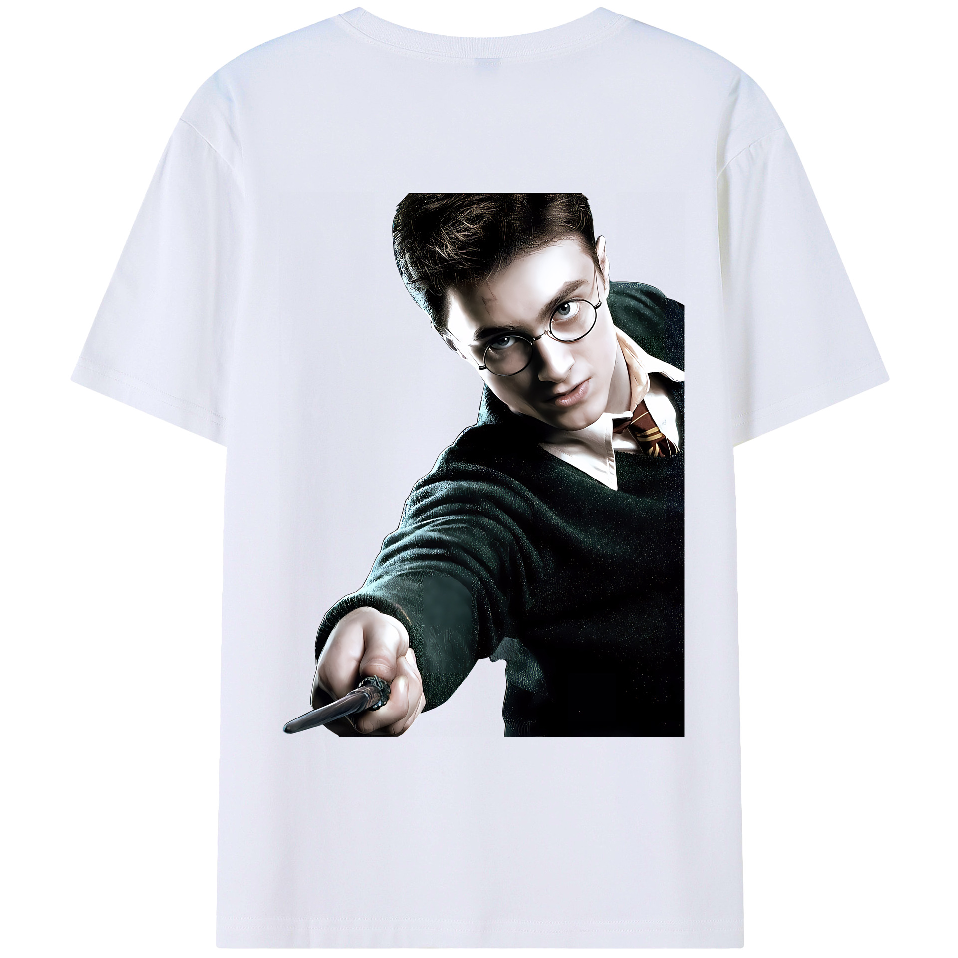 （画像用） Harry Potter ハリー・ポッターシリーズ 綿100％ メンズ半袖Tシャツ（バックプリント） 通気性