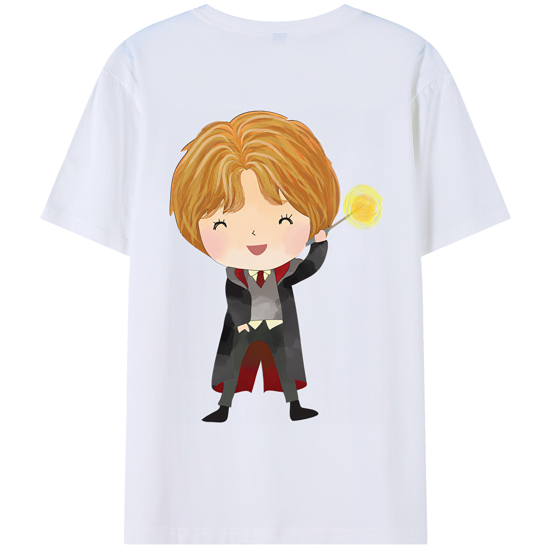 （画像用） Harry Potter ハリー・ポッターシリーズ 綿100％ メンズ半袖Tシャツ（バックプリント） 通気性