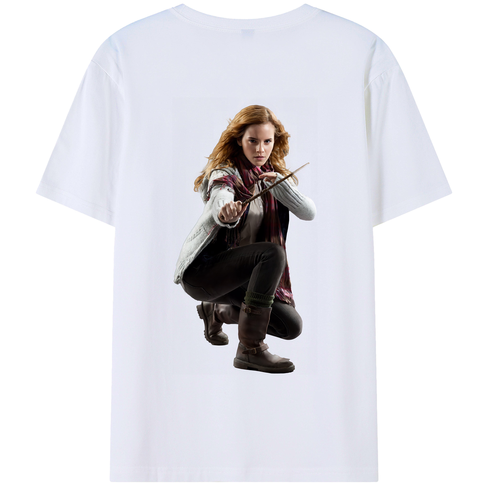 （画像用） Harry Potter ハリー・ポッターシリーズ 綿100％ メンズ半袖Tシャツ（バックプリント） 通気性