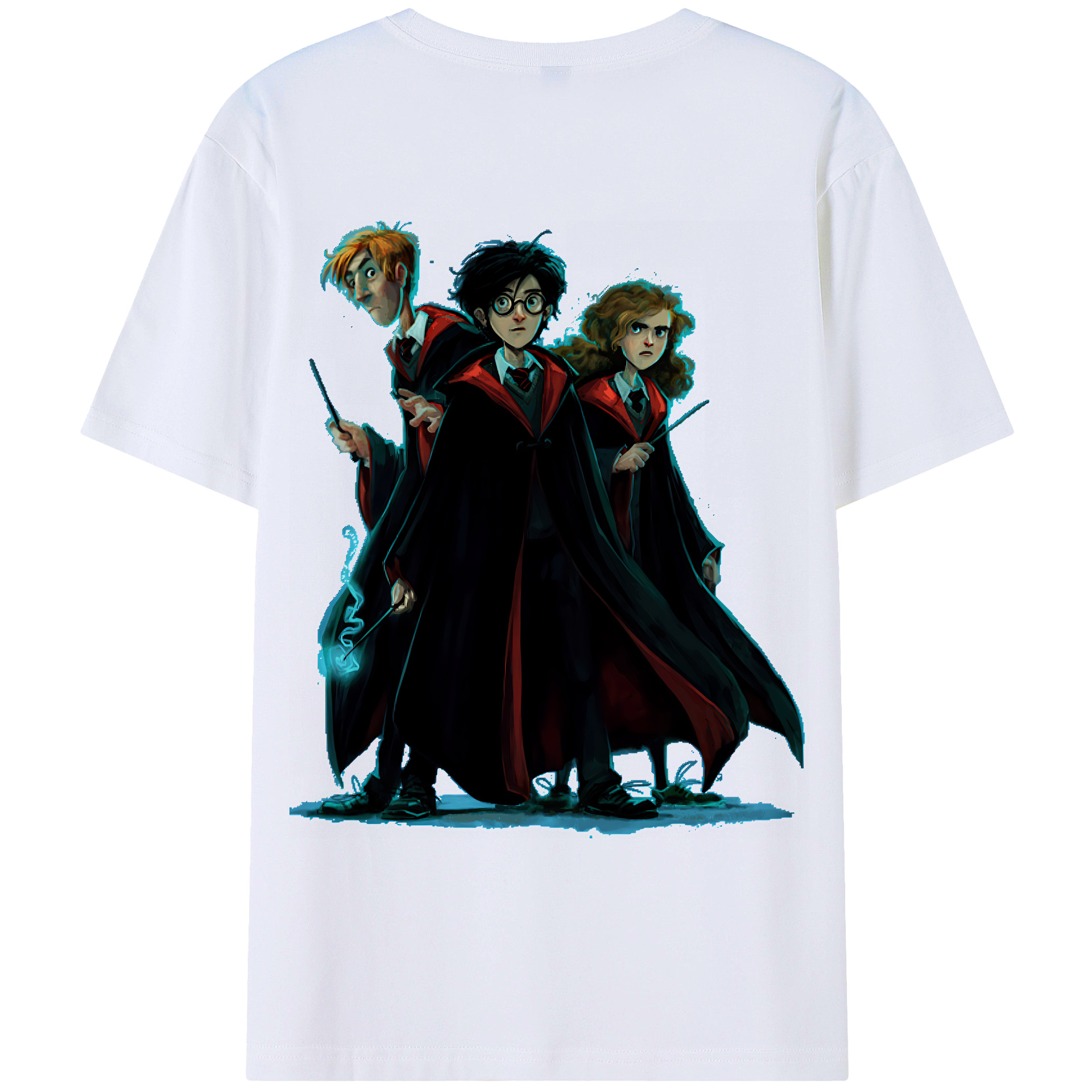 （画像用） Harry Potter ハリー・ポッターシリーズ 綿100％ メンズ半袖Tシャツ（バックプリント） 通気性