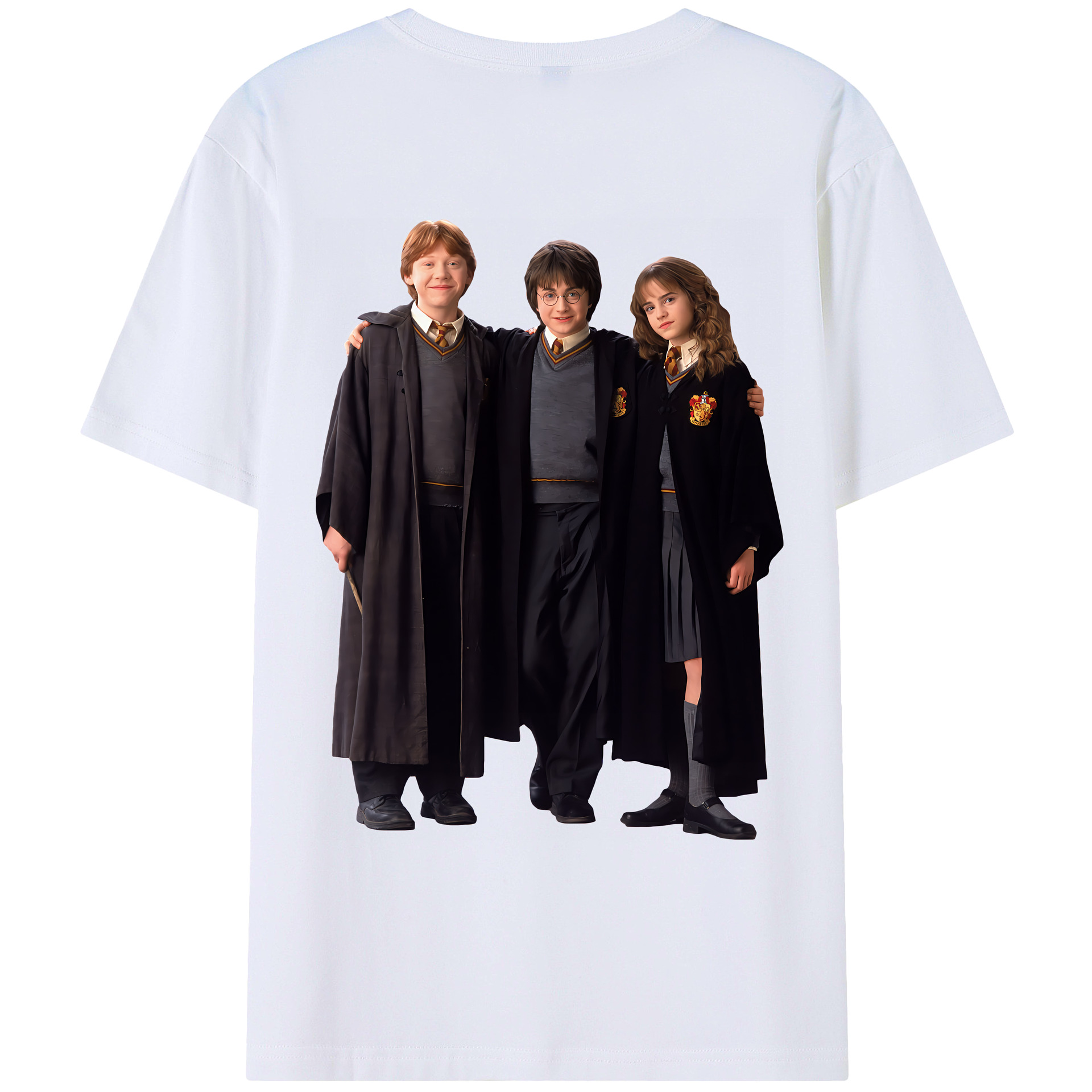 （画像用） Harry Potter ハリー・ポッターシリーズ 綿100％ メンズ半袖Tシャツ（バックプリント） 通気性