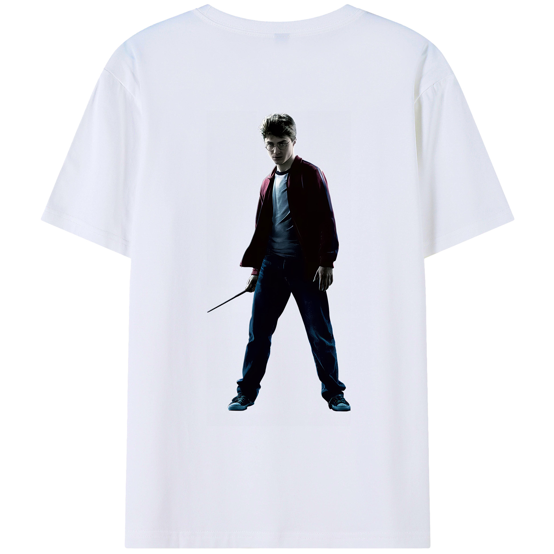 （画像用） Harry Potter ハリー・ポッターシリーズ 綿100％ メンズ半袖Tシャツ（バックプリント） 通気性