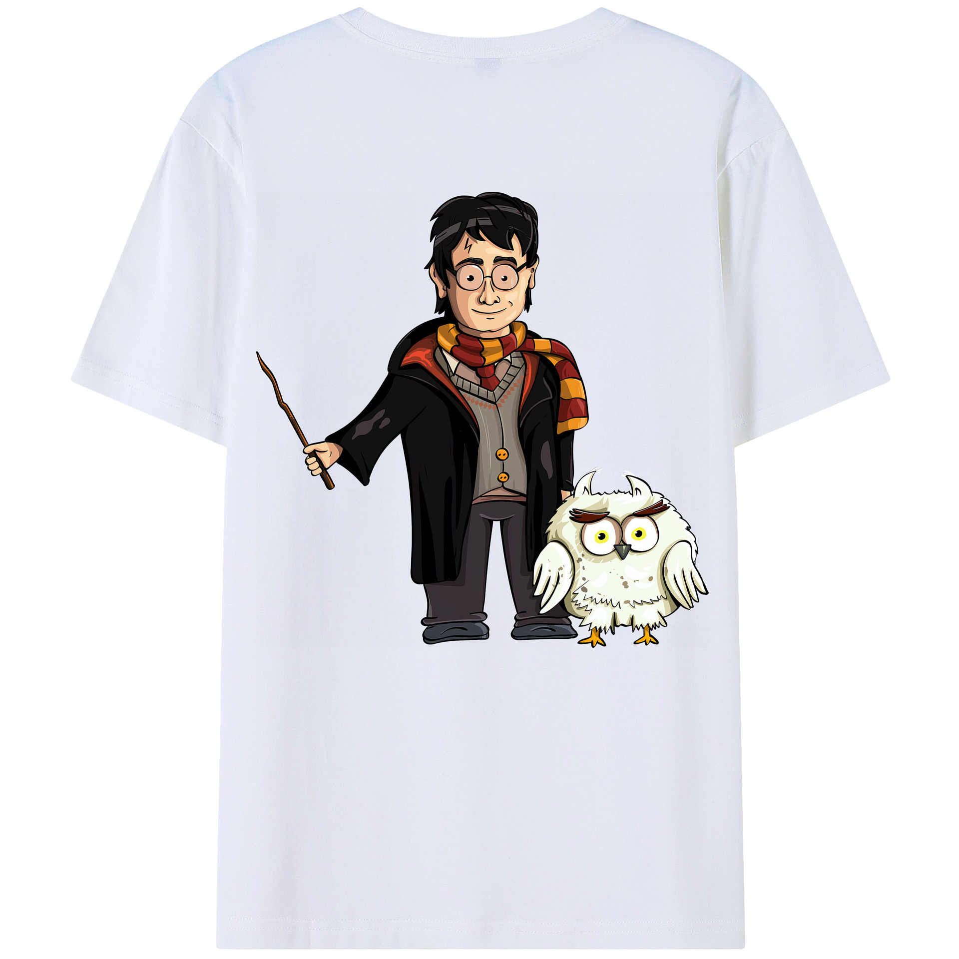 （画像用） Harry Potter ハリー・ポッターシリーズ 綿100％ メンズ半袖Tシャツ（バックプリント） 通気性