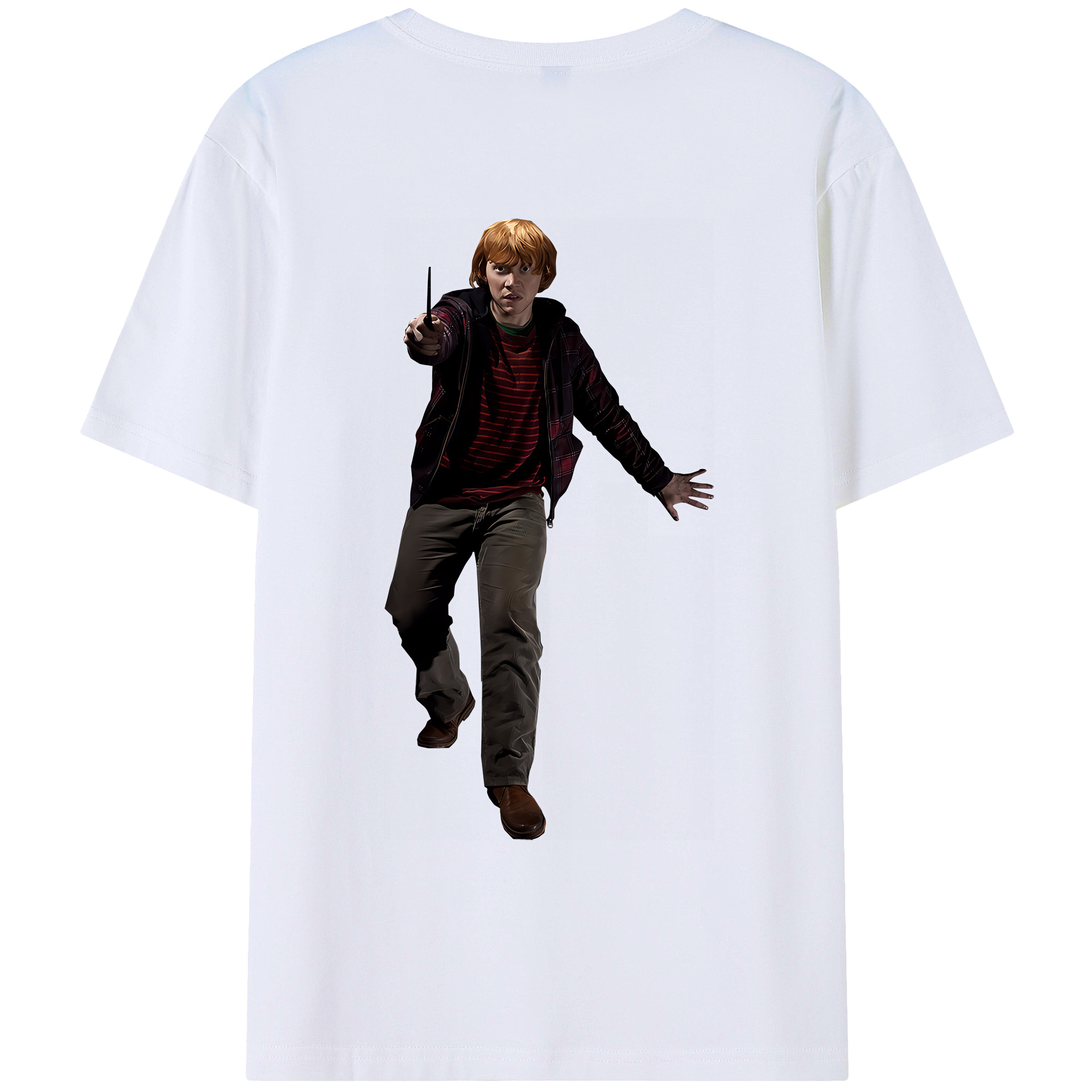 （画像用） Harry Potter ハリー・ポッターシリーズ 綿100％ メンズ半袖Tシャツ（バックプリント） 通気性