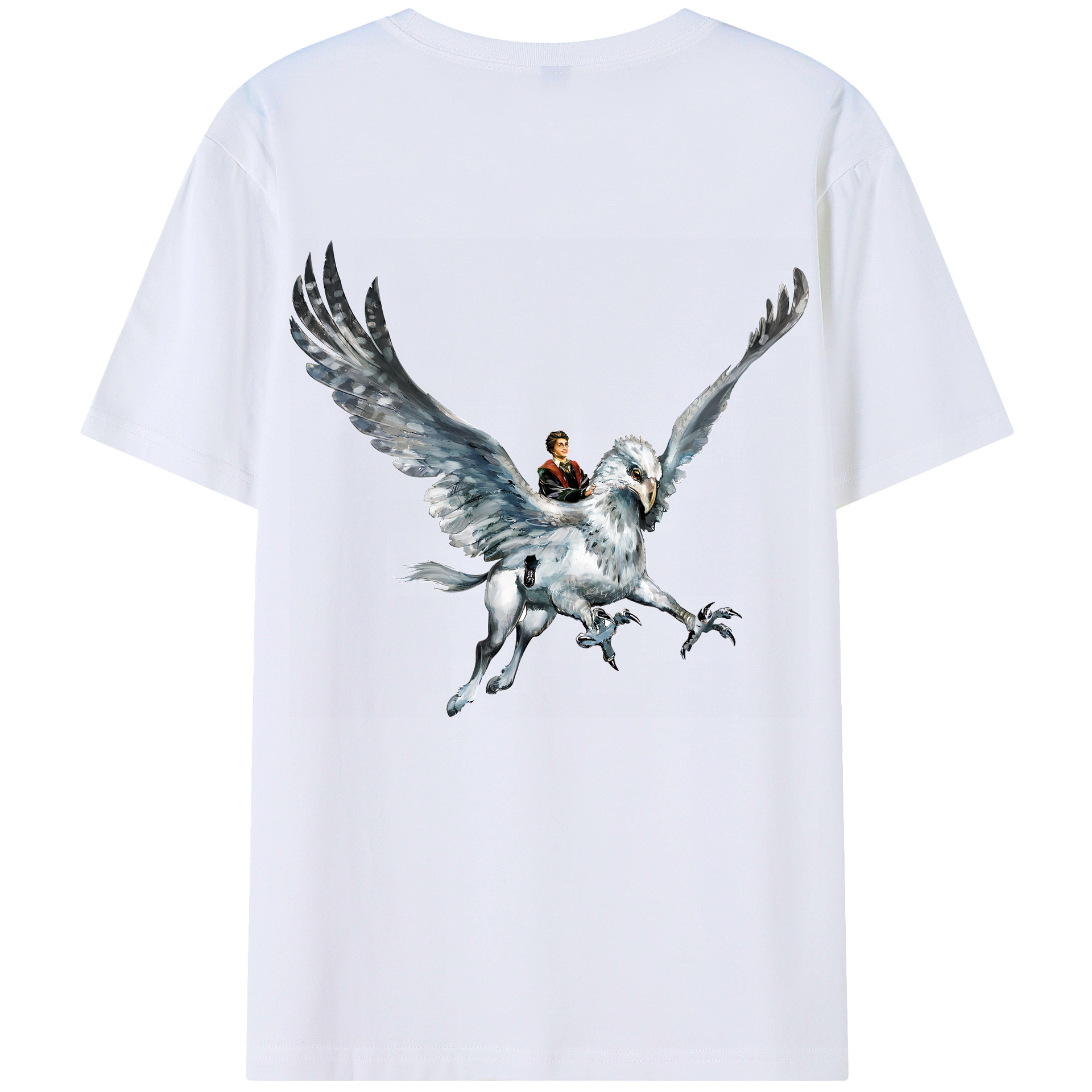 （画像用） Harry Potter ハリー・ポッターシリーズ 綿100％ メンズ半袖Tシャツ（バックプリント） 通気性