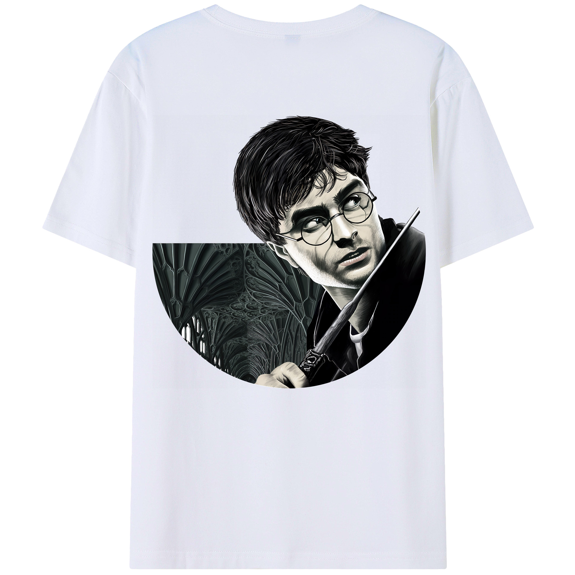 （画像用） Harry Potter ハリー・ポッターシリーズ 綿100％ メンズ半袖Tシャツ（バックプリント） 通気性