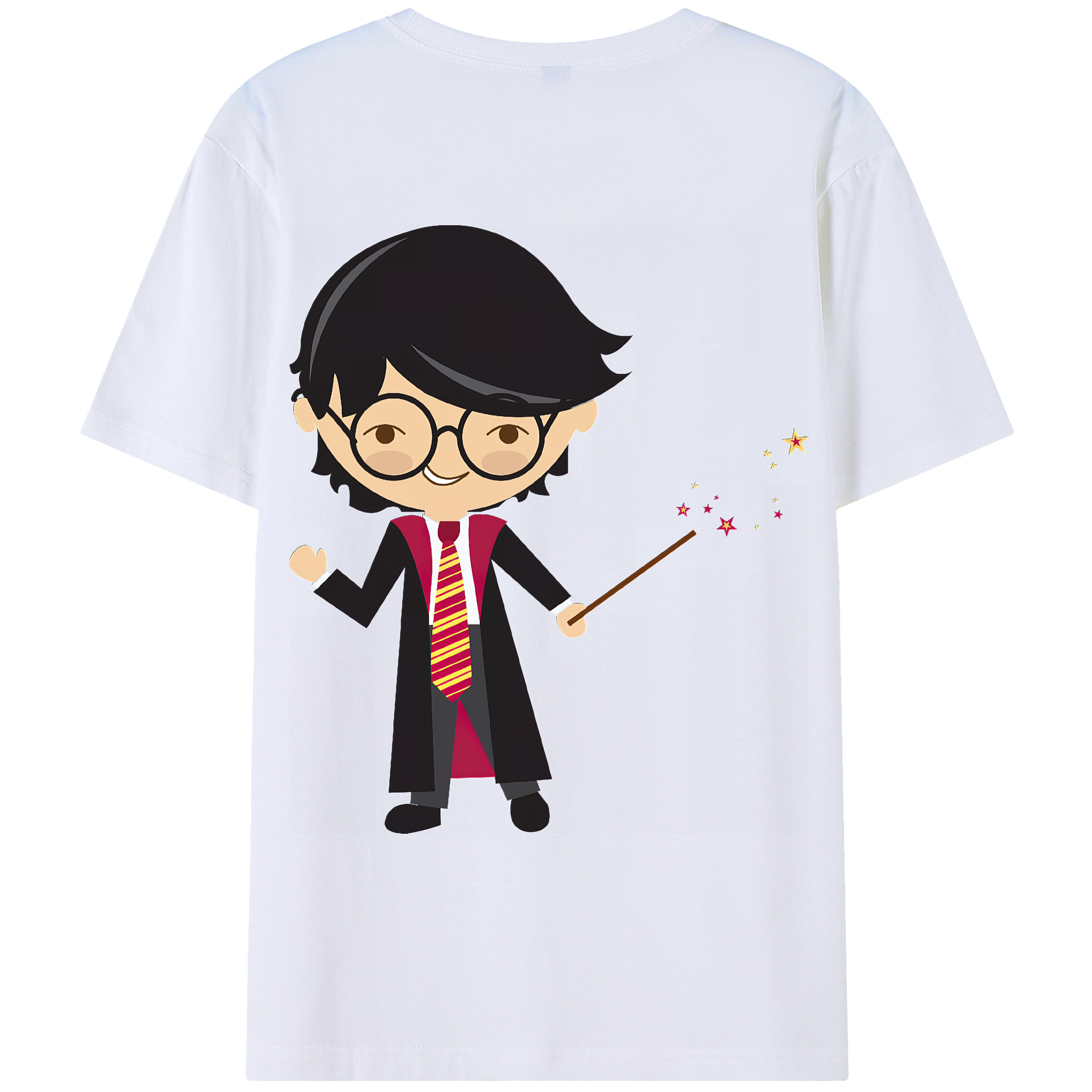 （画像用） Harry Potter ハリー・ポッターシリーズ 綿100％ メンズ半袖Tシャツ（バックプリント） 通気性