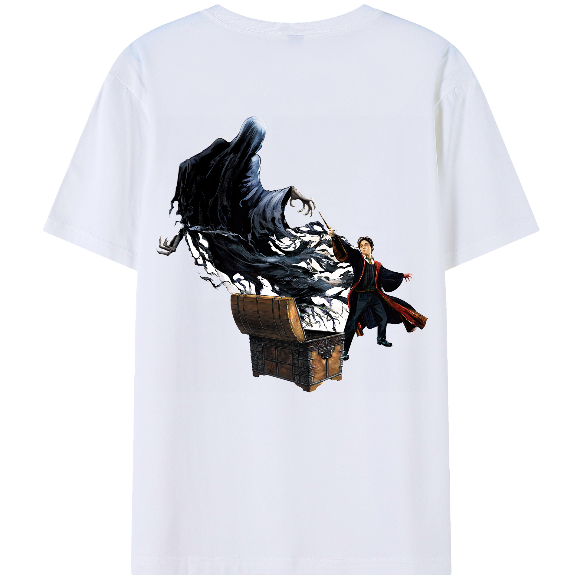 （画像用） Harry Potter ハリー・ポッターシリーズ 綿100％ メンズ半袖Tシャツ（バックプリント） 通気性