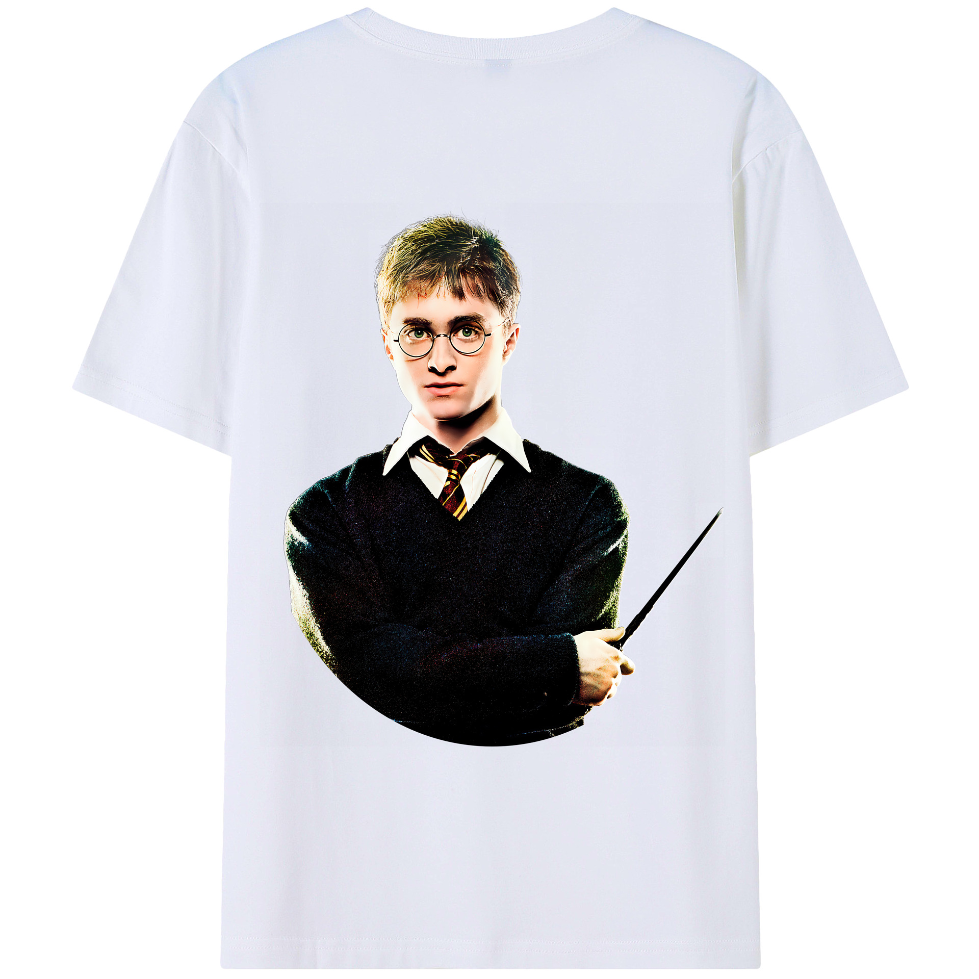 （画像用） Harry Potter ハリー・ポッターシリーズ 綿100％ メンズ半袖Tシャツ（バックプリント） 通気性