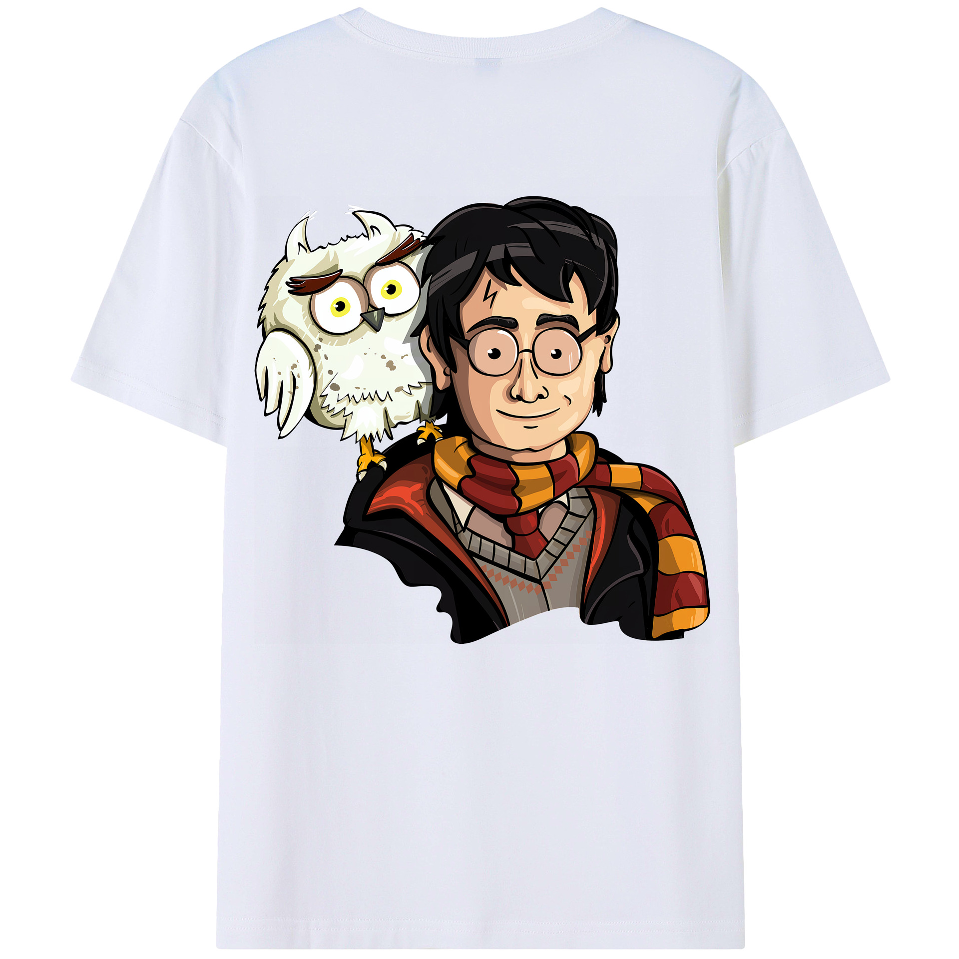 （画像用） Harry Potter ハリー・ポッターシリーズ 綿100％ メンズ半袖Tシャツ（バックプリント） 通気性